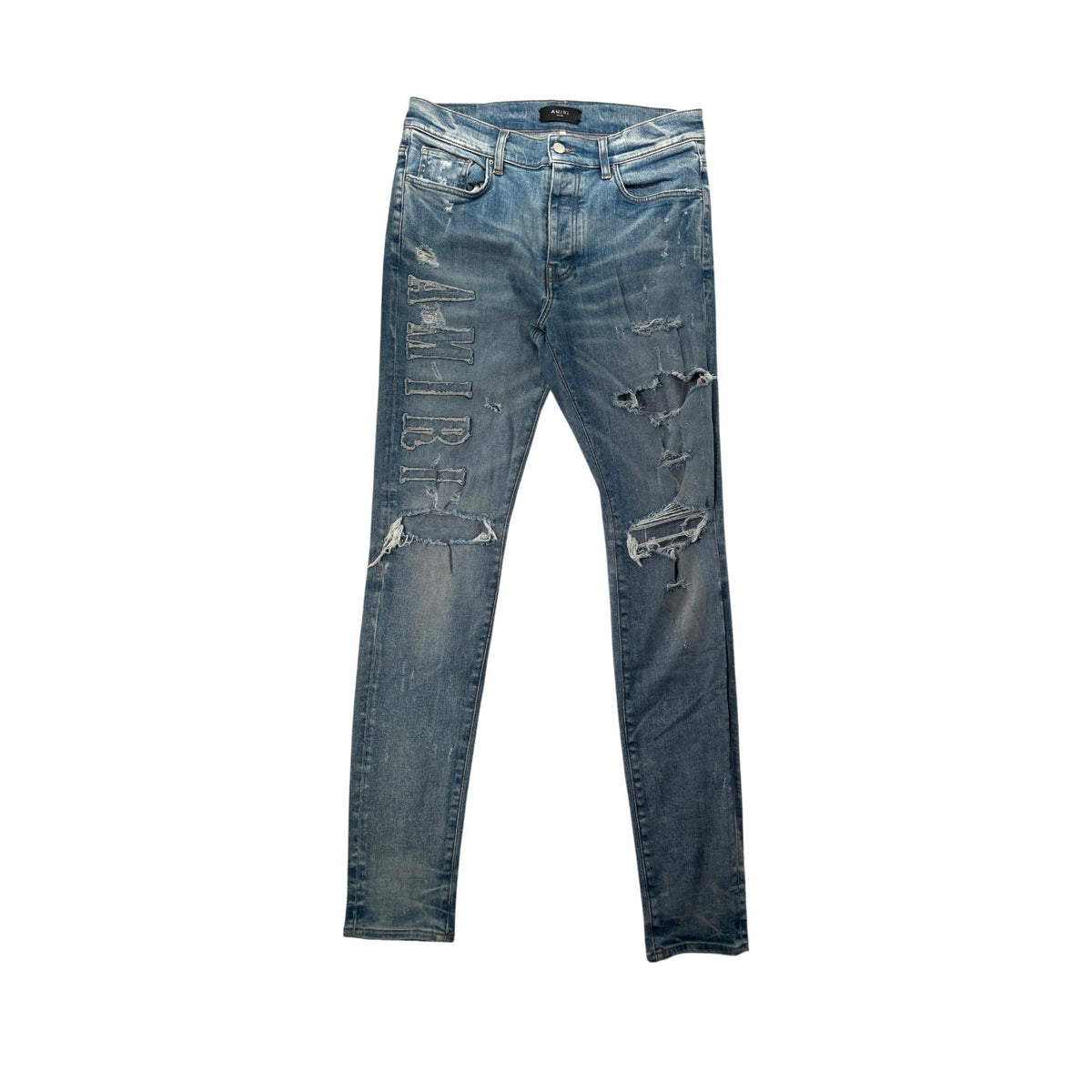 Amiri Denim Applique Side Logo Light Wash Jeans