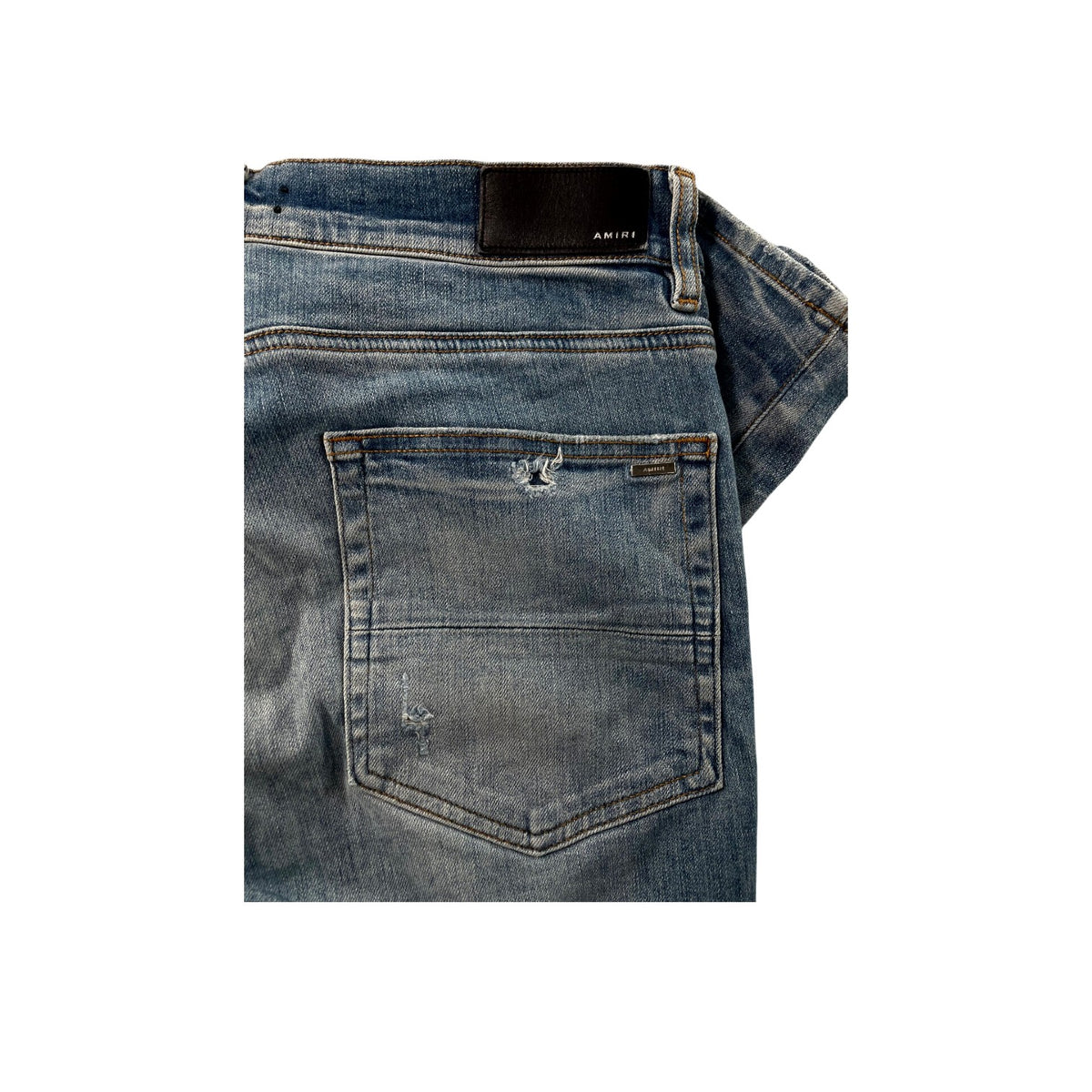 Amiri Denim Applique Side Logo Light Wash Jeans