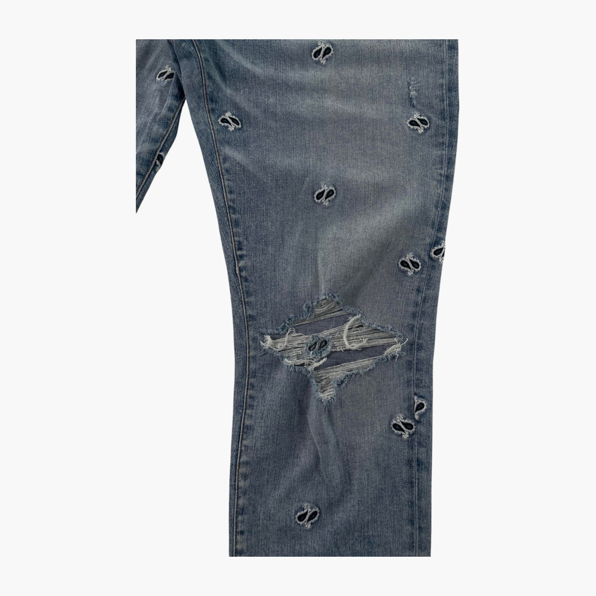 Amiri Paisley Monogram Light Wash Jeans