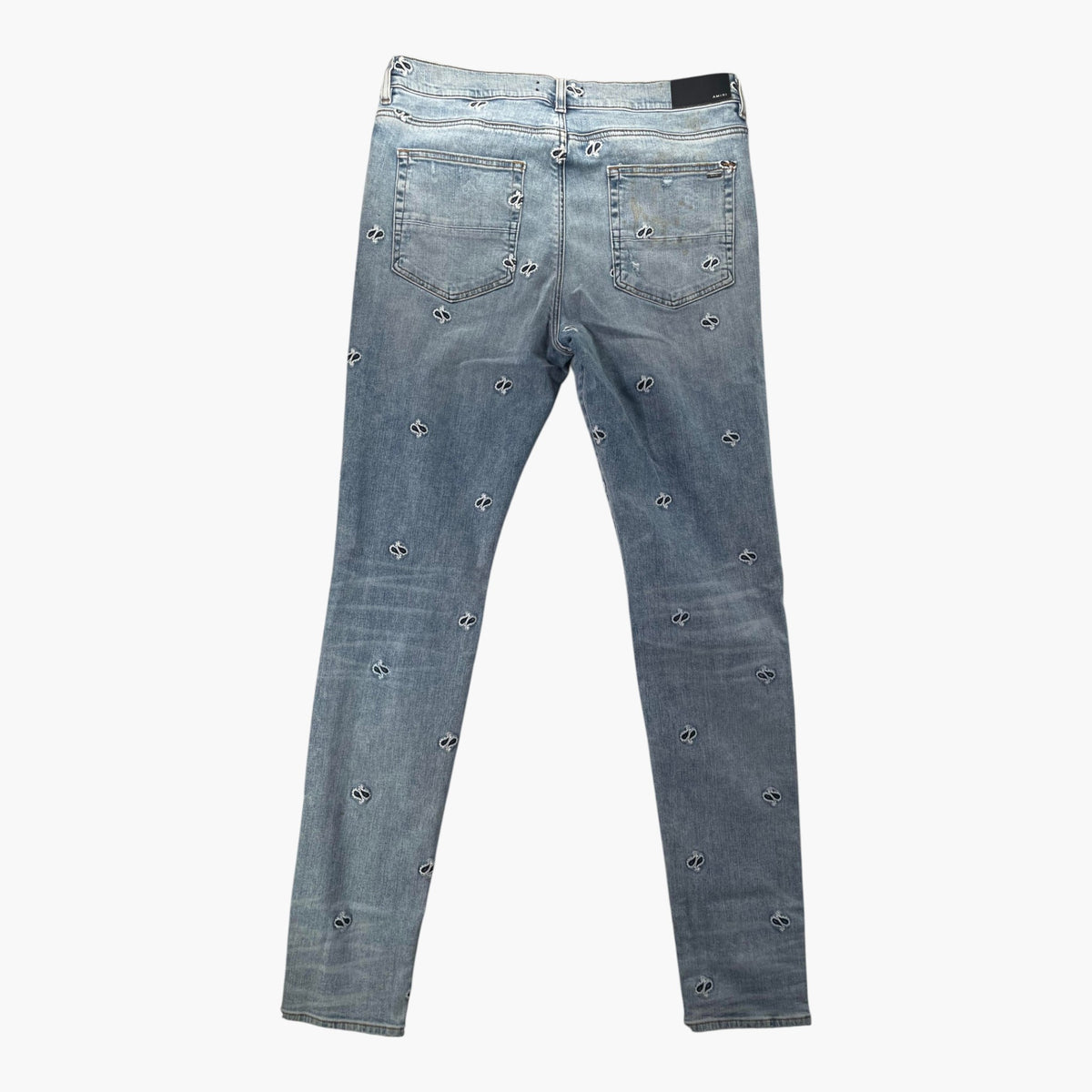 Amiri Paisley Monogram Light Wash Jeans