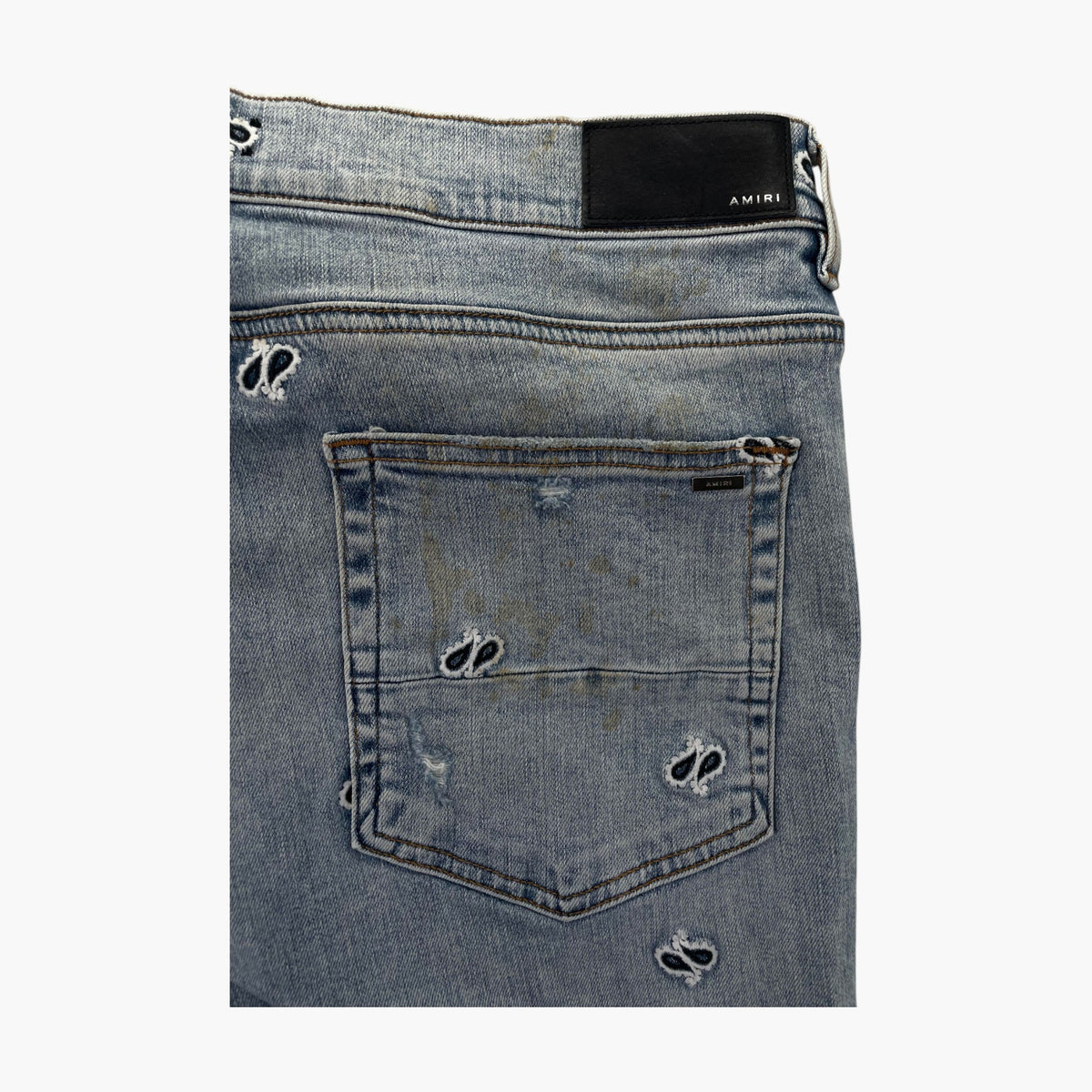 Amiri Paisley Monogram Light Wash Jeans