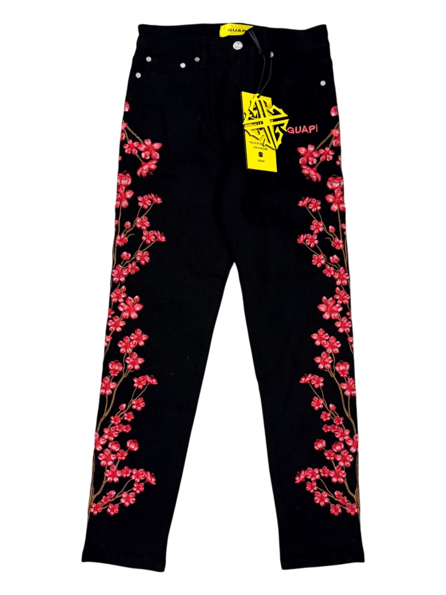 Guapi Cherry Blossom Black Jeans