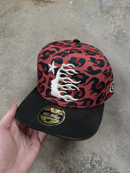 Hellstar Red Black Cheetah Cap Used OS