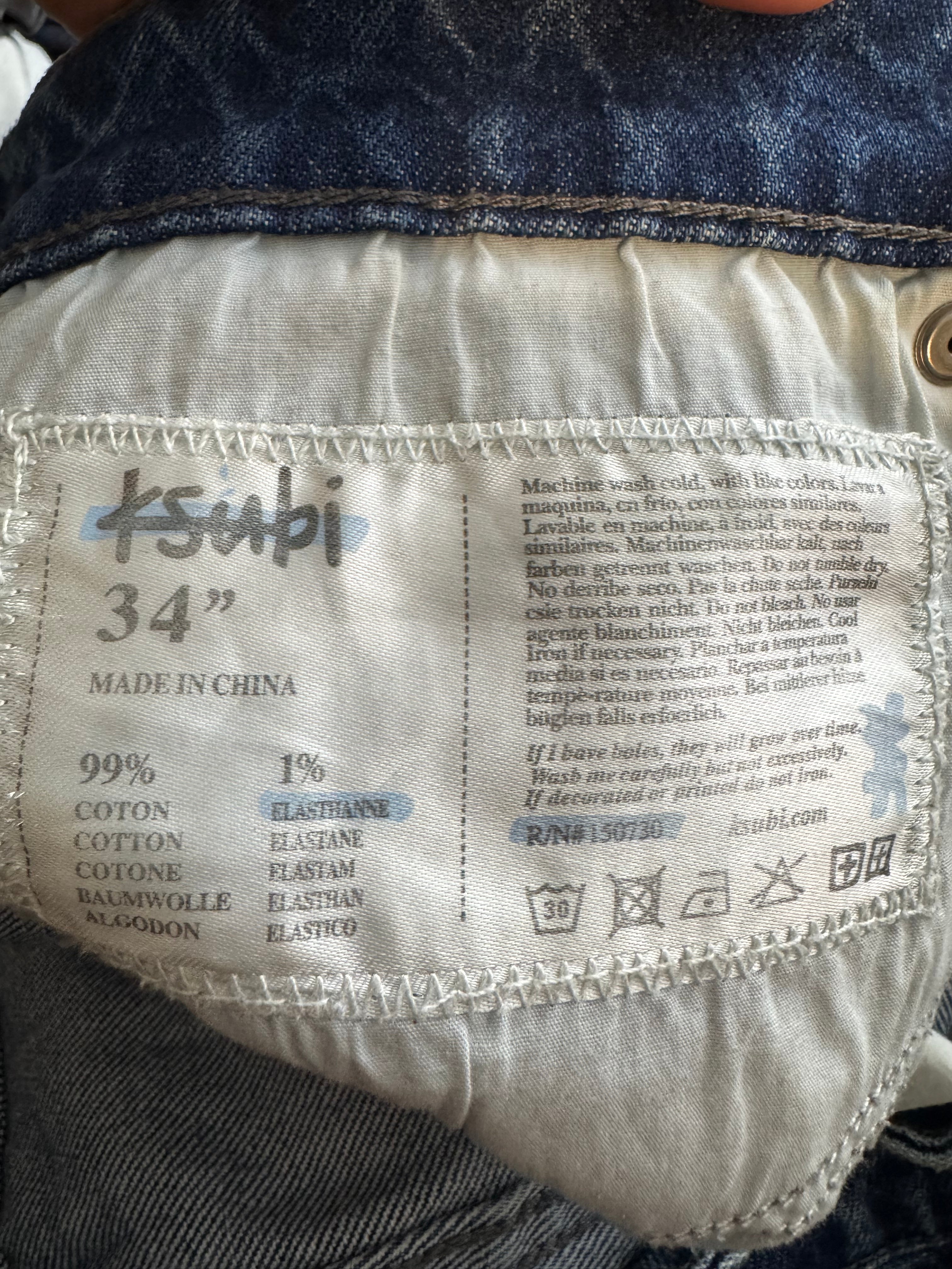 Ksubi Ripped Knee Blue & White Jeans