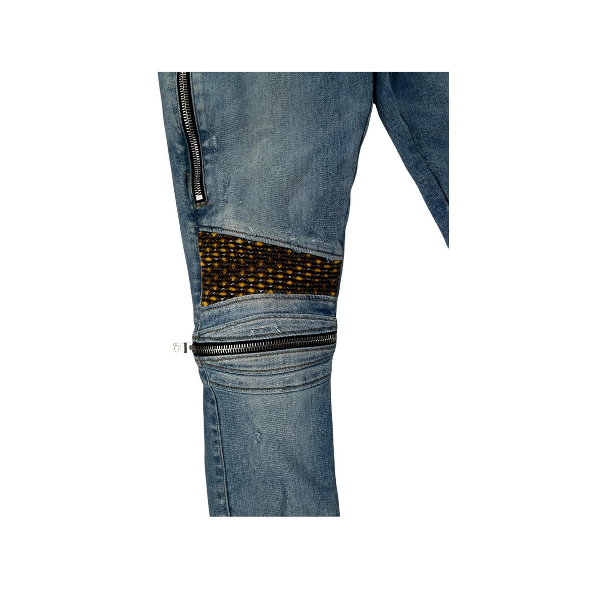 Amiri "MX2" Light Wash, Yellow & Brown Jeans