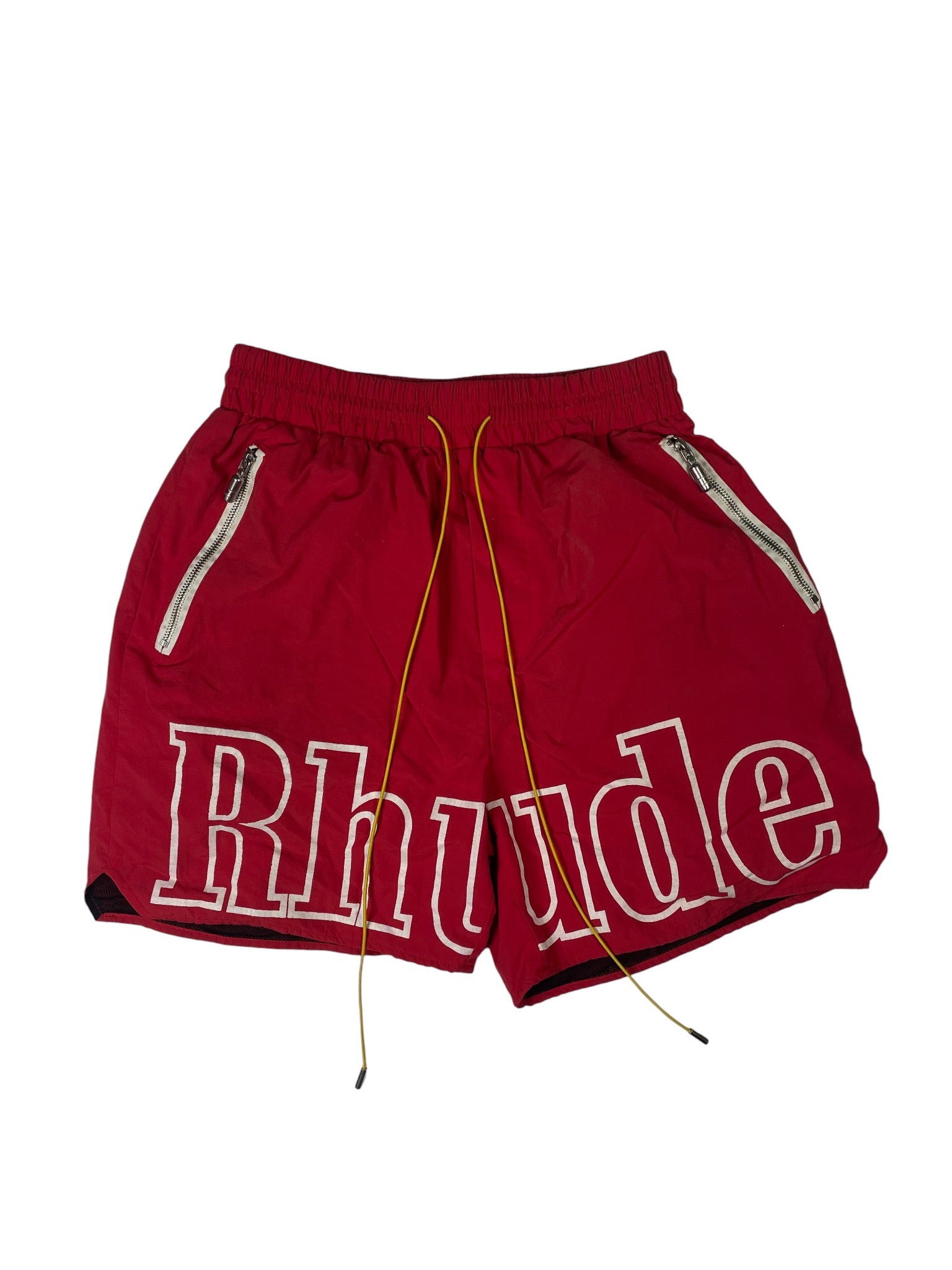 Rhude Logo Red & White Shorts