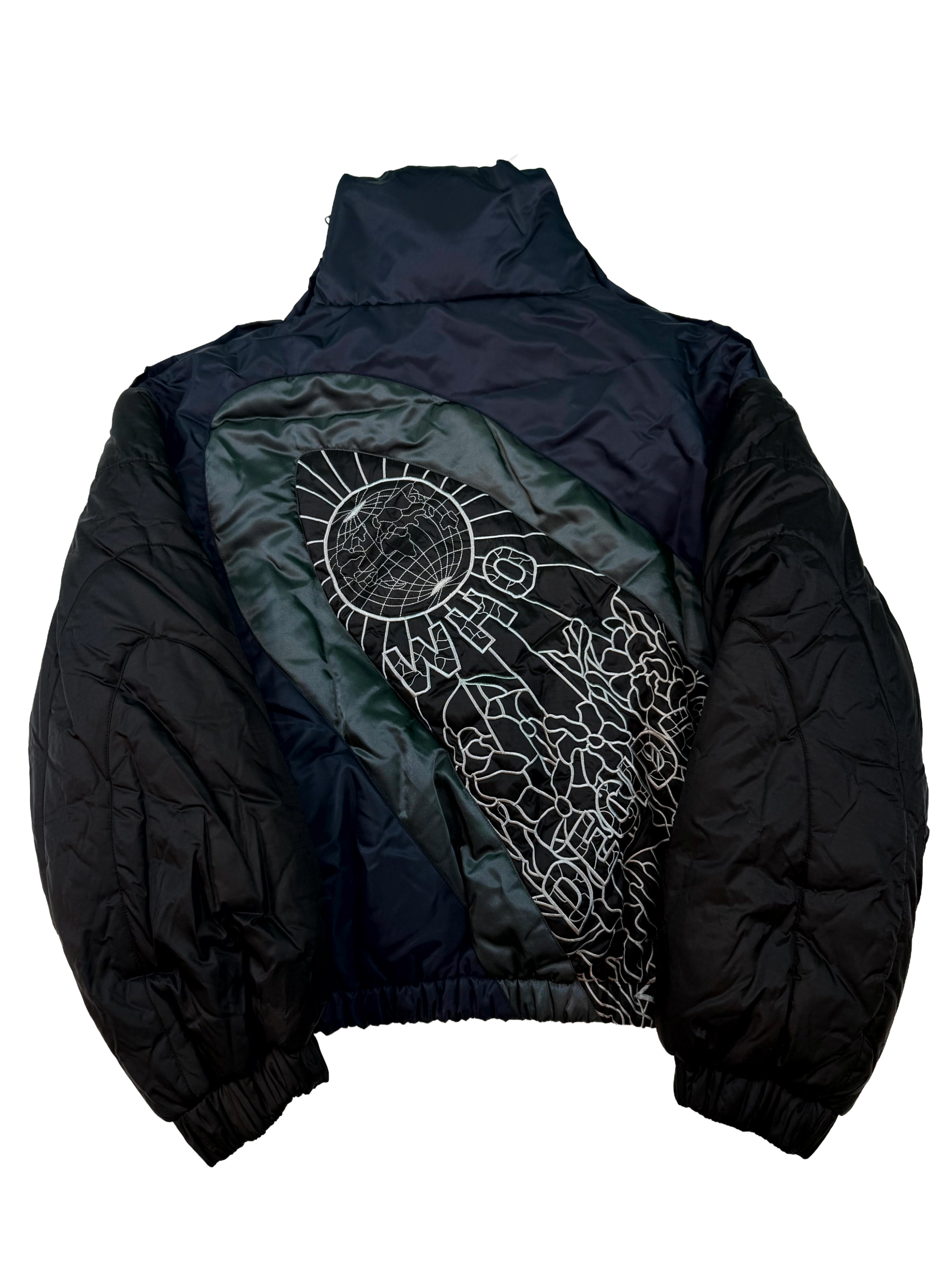 WDW Puffer Diagnol Glass Navy Jacket