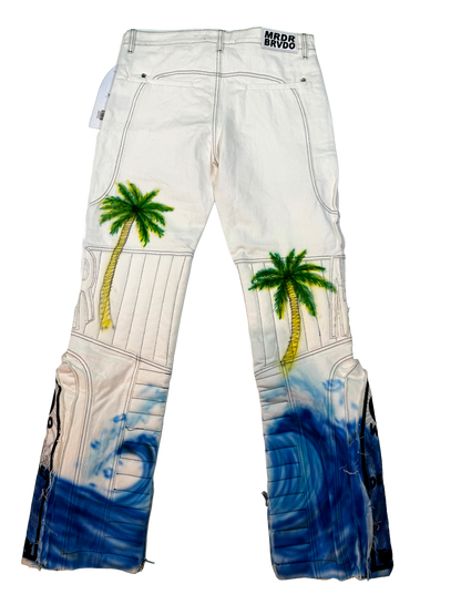 WDW Palm Tree Moto Denim Jeans