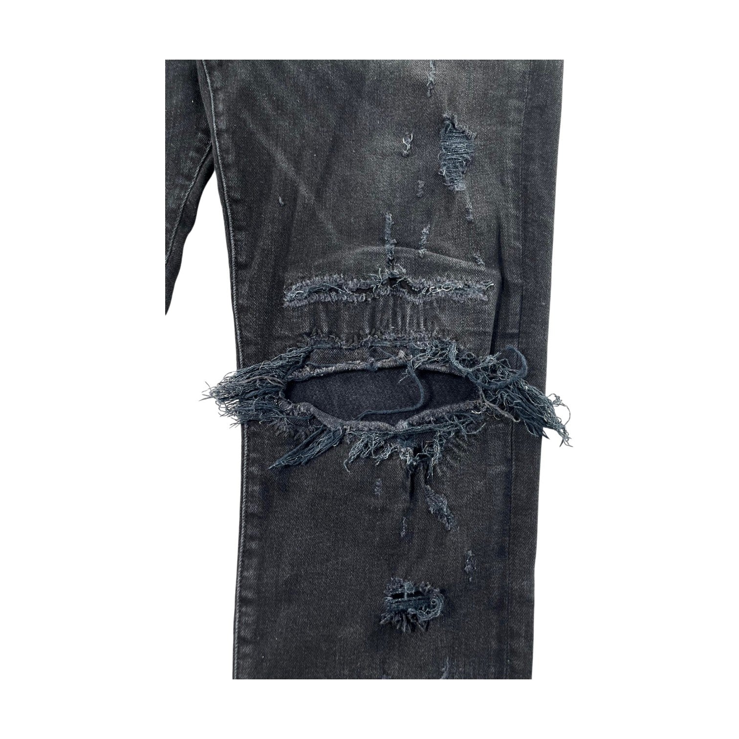 Amiri Distressed Patchwork Black Wash Jeans
