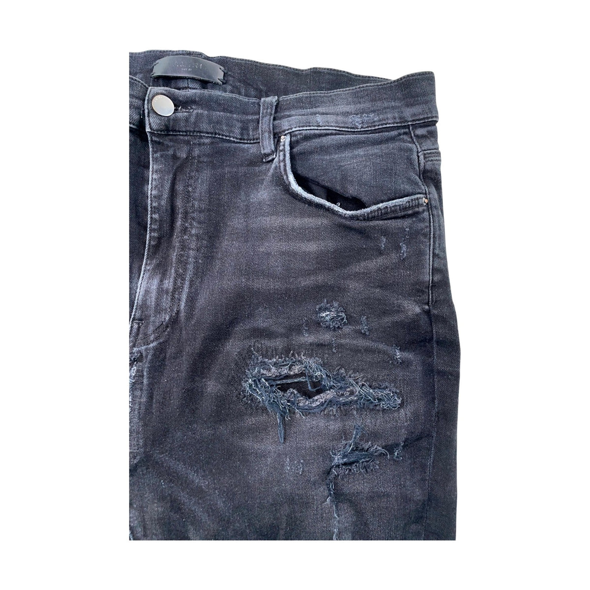 Amiri Distressed Patchwork Black Wash Jeans
