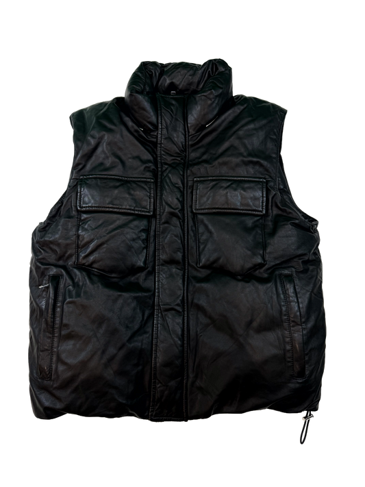 Amiri Vest Black Leather Jacket