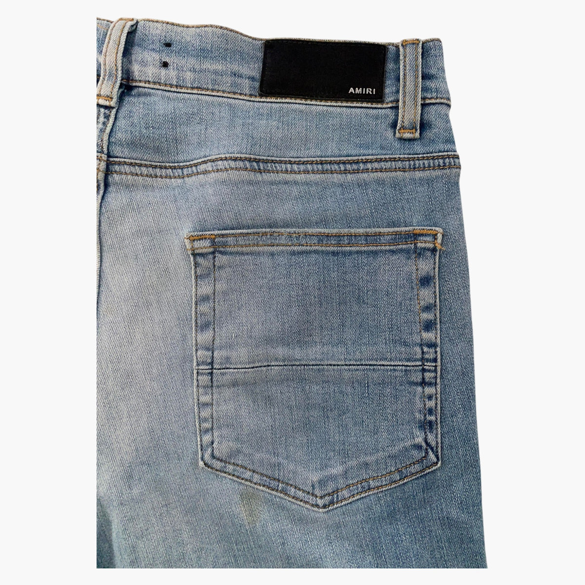 Amiri Knee Rip (Zipper) Light Wash Jeans