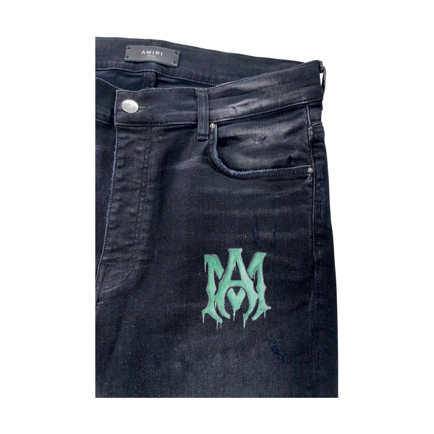 Amiri Slime MA Black & Green Jeans