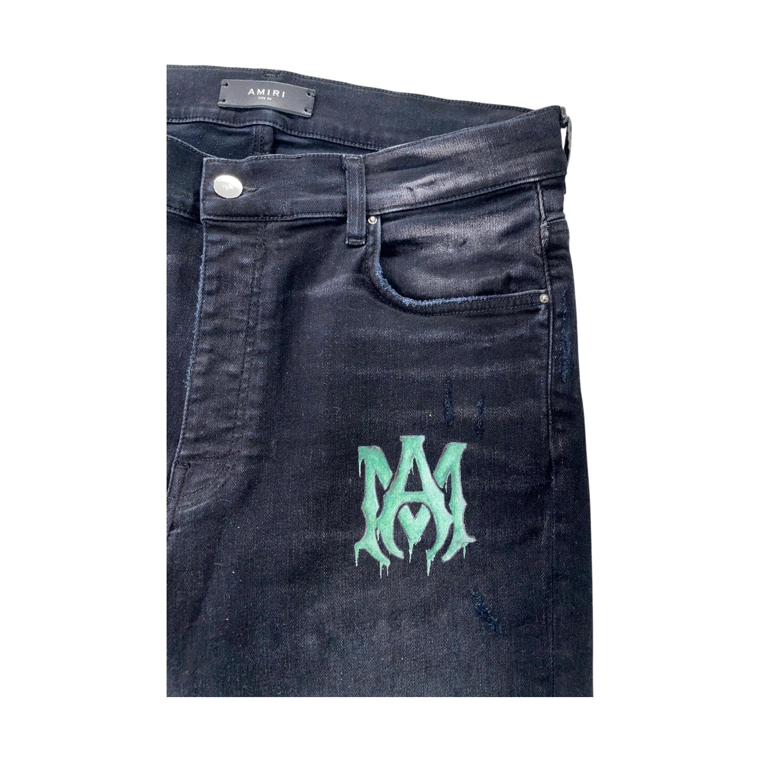 Amiri Slime MA Black & Green Jeans