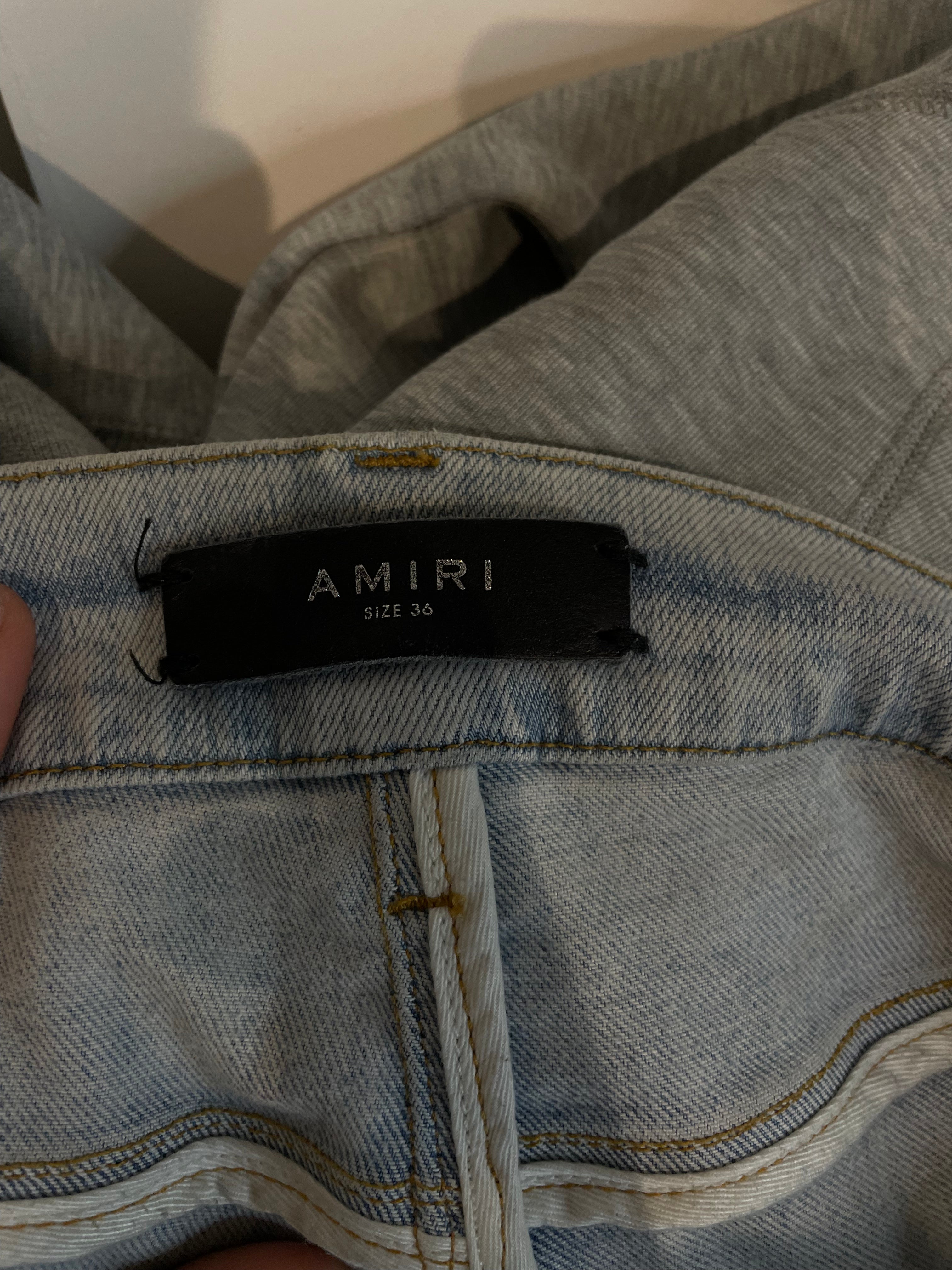 Amiri Jeans Tye Dye Wash Rainbow Crystal Patch Used 36