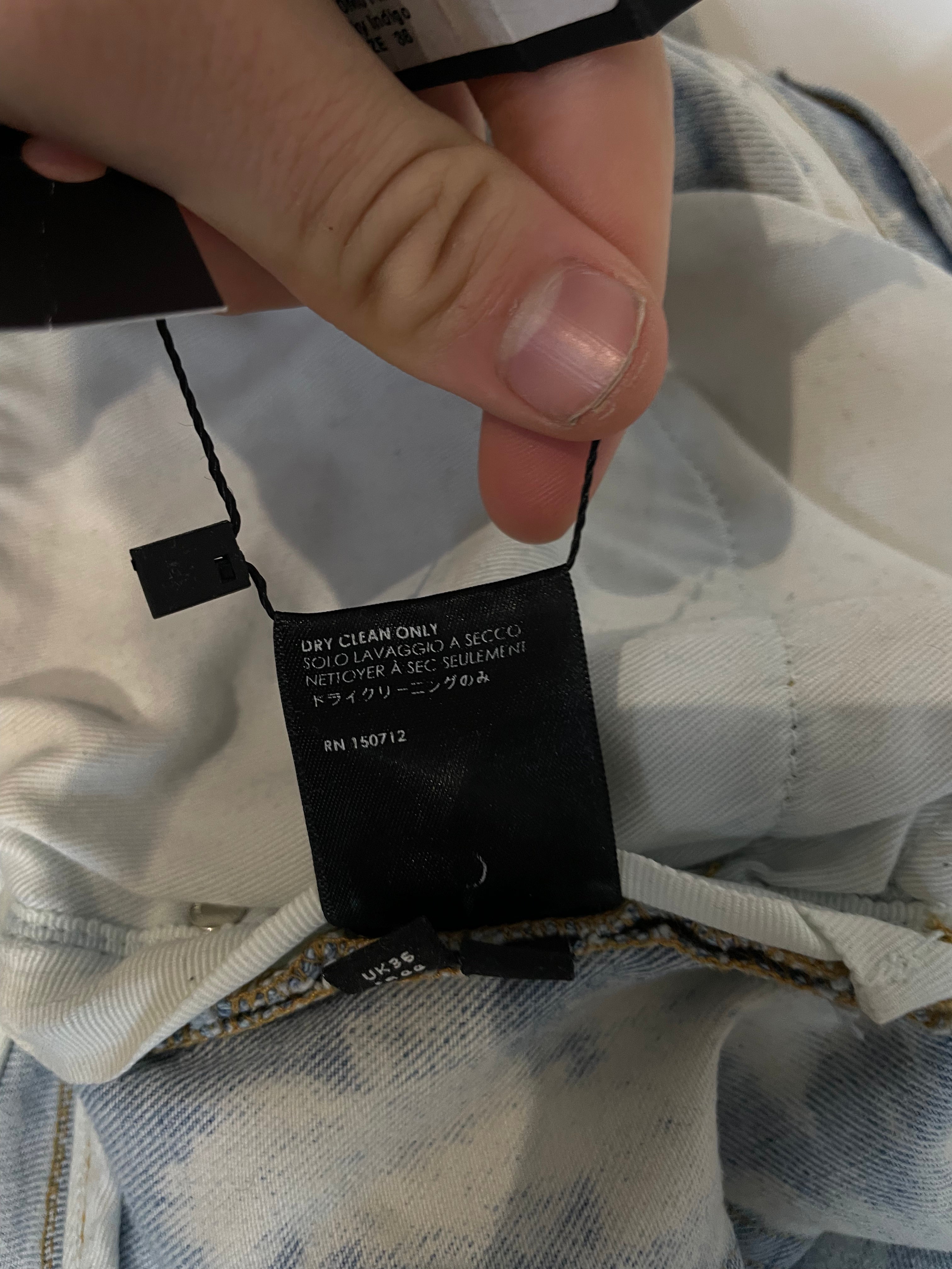 Amiri Jeans Tye Dye Wash Rainbow Crystal Patch Used 36