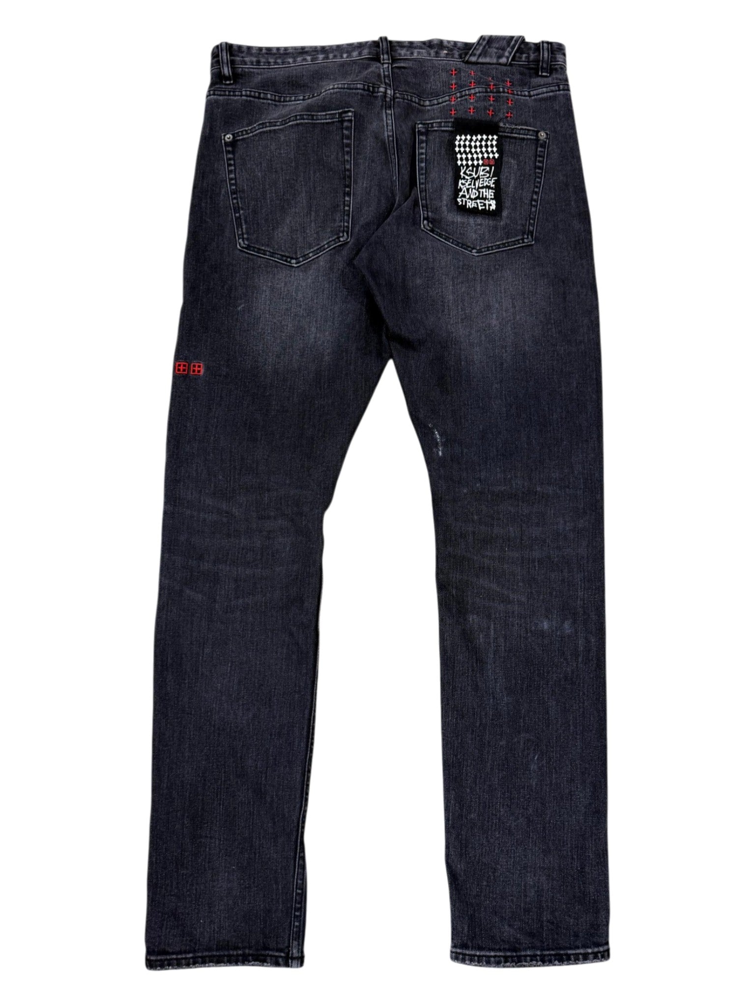 Ksubi Black Wash & Red Jeans