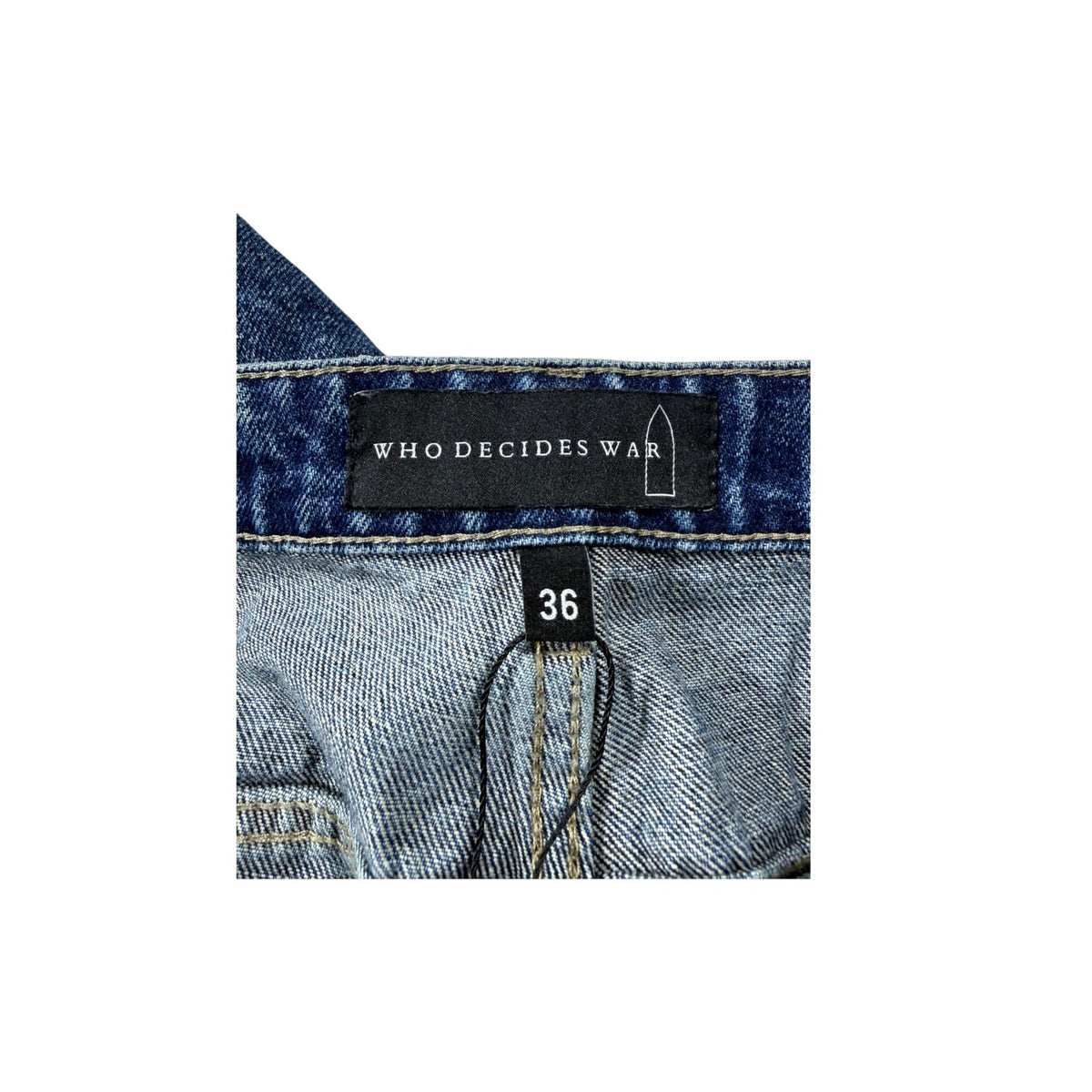 Who Decides War Scripture Dark Wash Jeans
