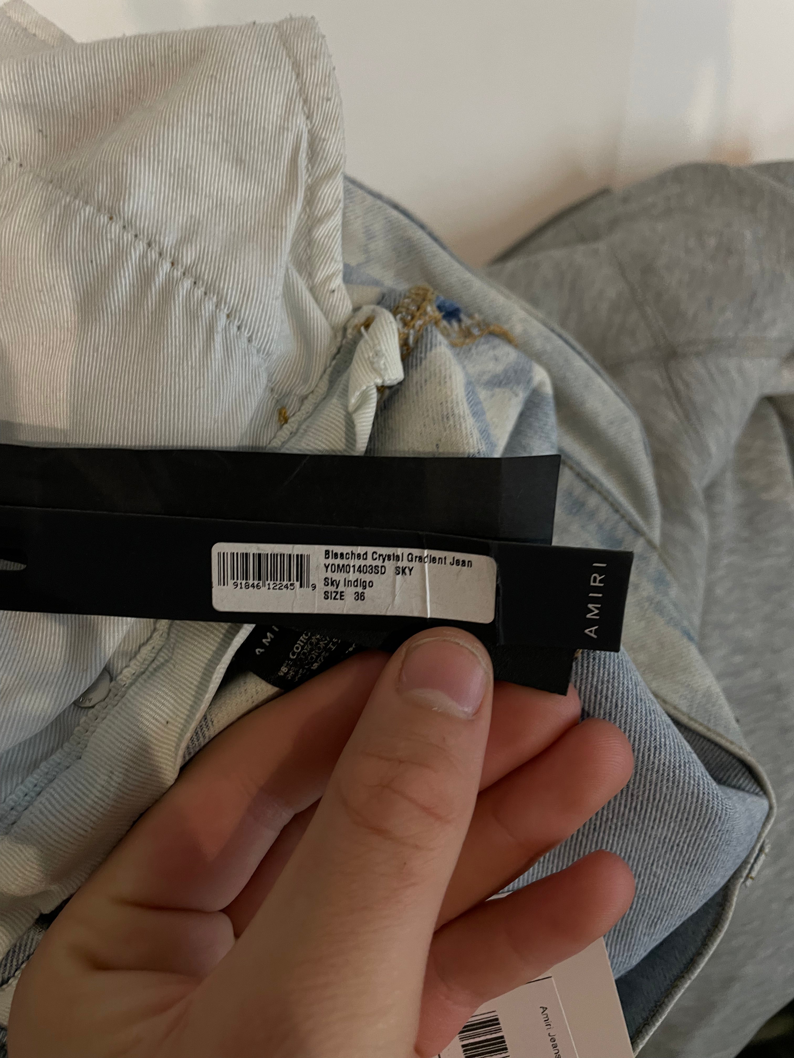 Amiri Jeans Tye Dye Wash Rainbow Crystal Patch Used 36