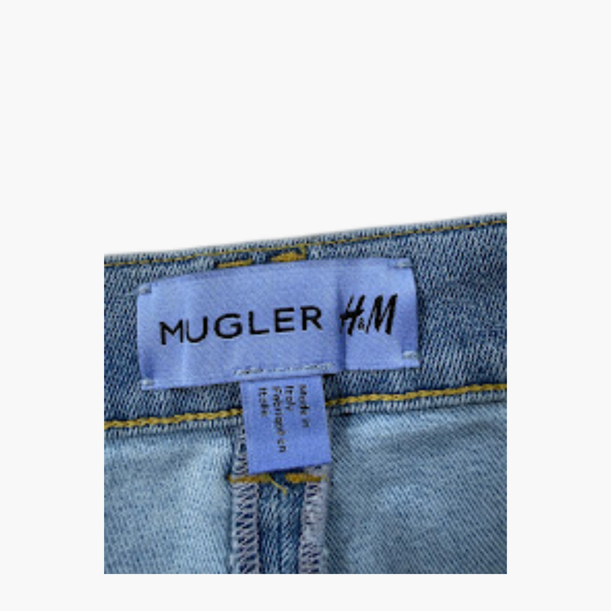 H&M Mugler Blue & Black Jeans