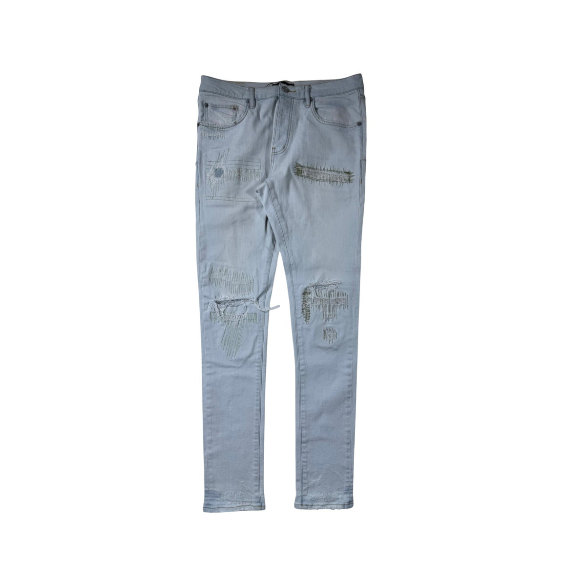 Purple Brand Stitch Light Wash Jeans