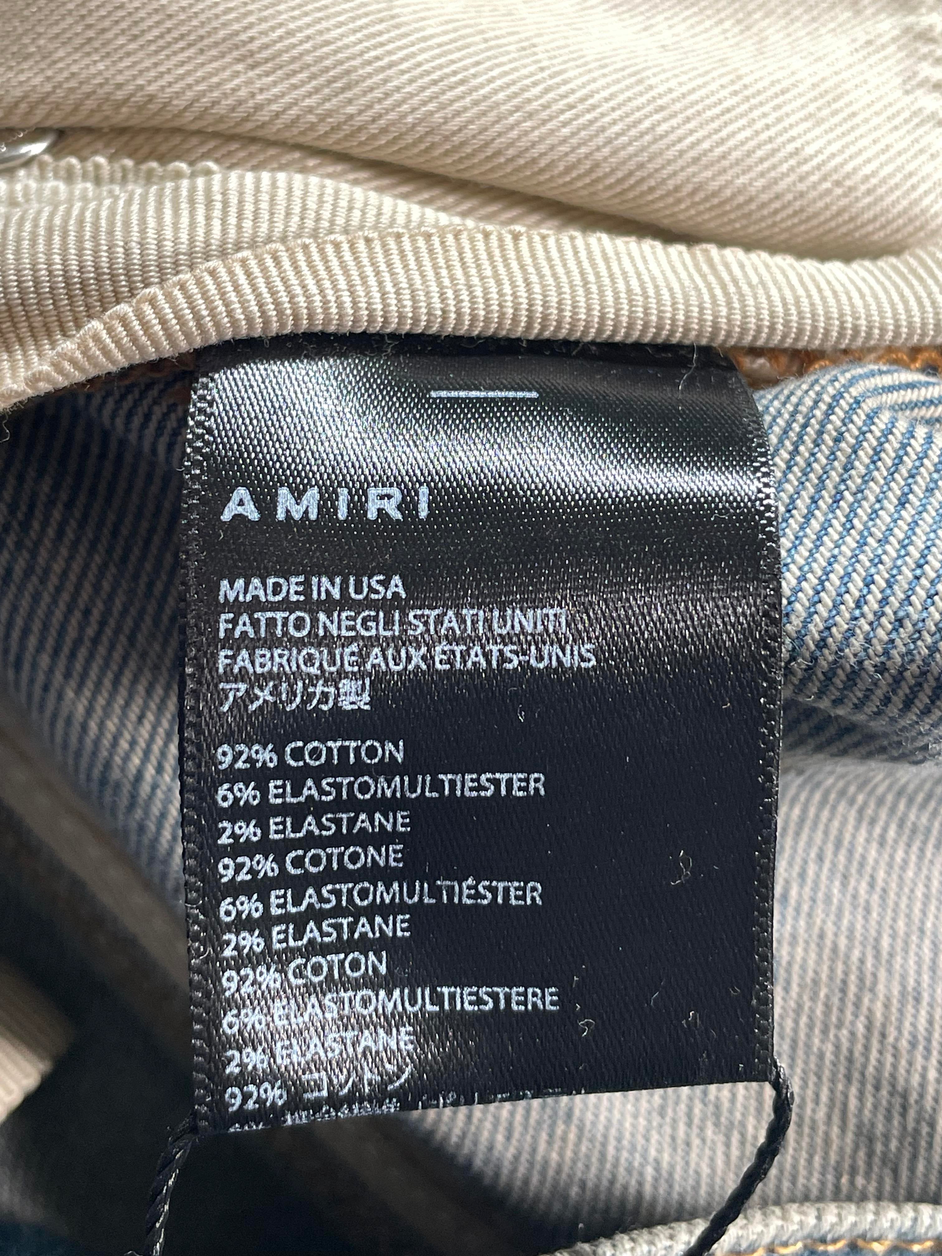 Amiri MX2 Plaid Patch Light Wash Jeans