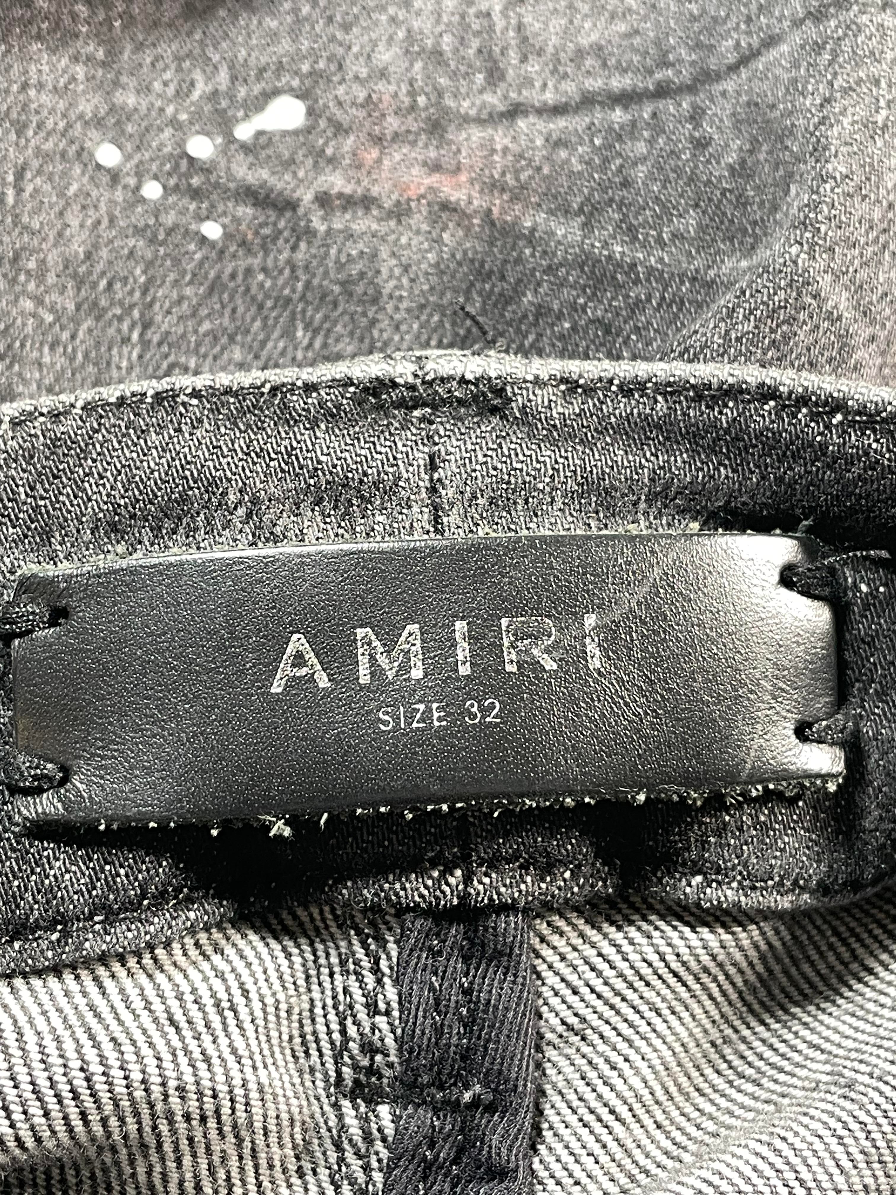 Amiri Paint Splatter Thrasher Black Jeans