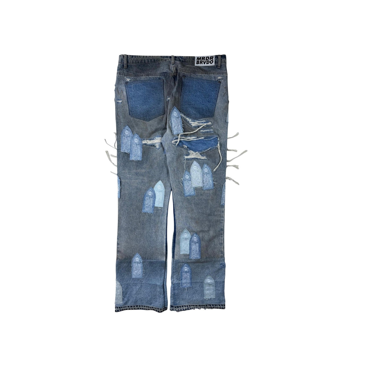 Who Decides War Patched Arch Repaired Blowout Light Wash Jeans