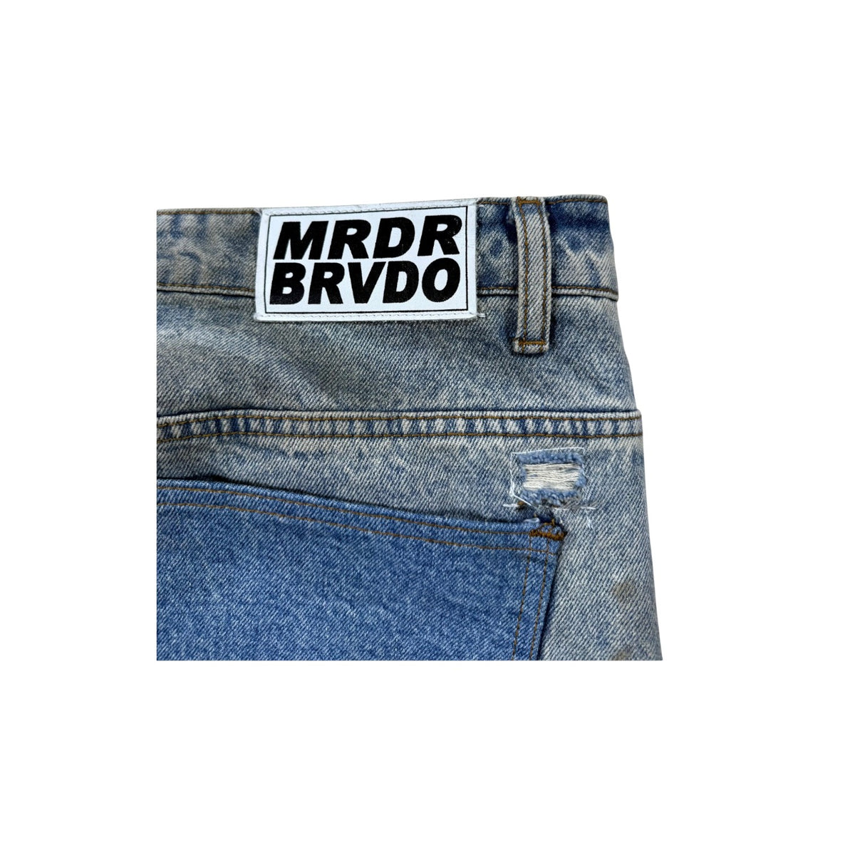 Who Decides War Patched Arch Repaired Blowout Light Wash Jeans
