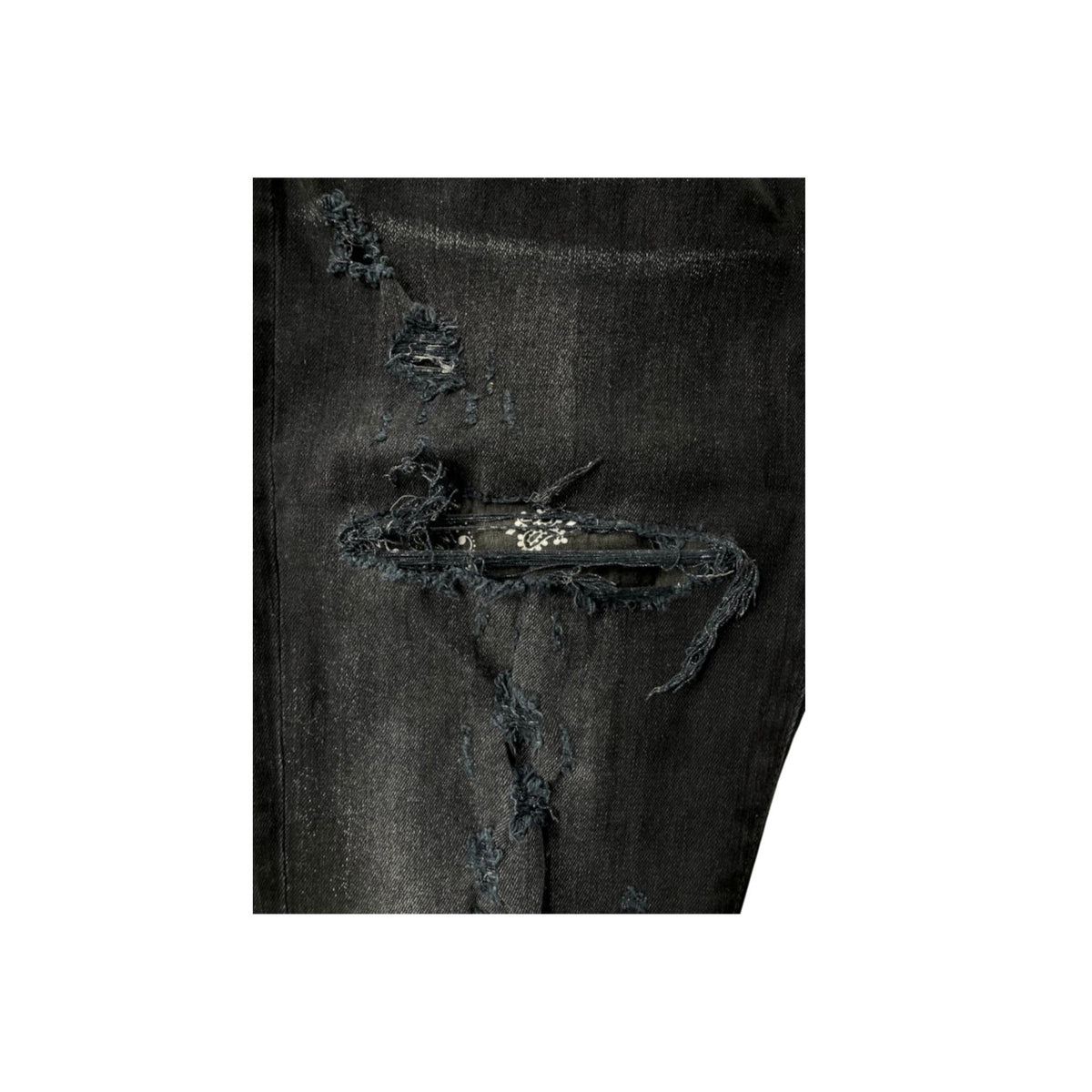 Amiri Paisley Flames Black Wash & Blue Jeans