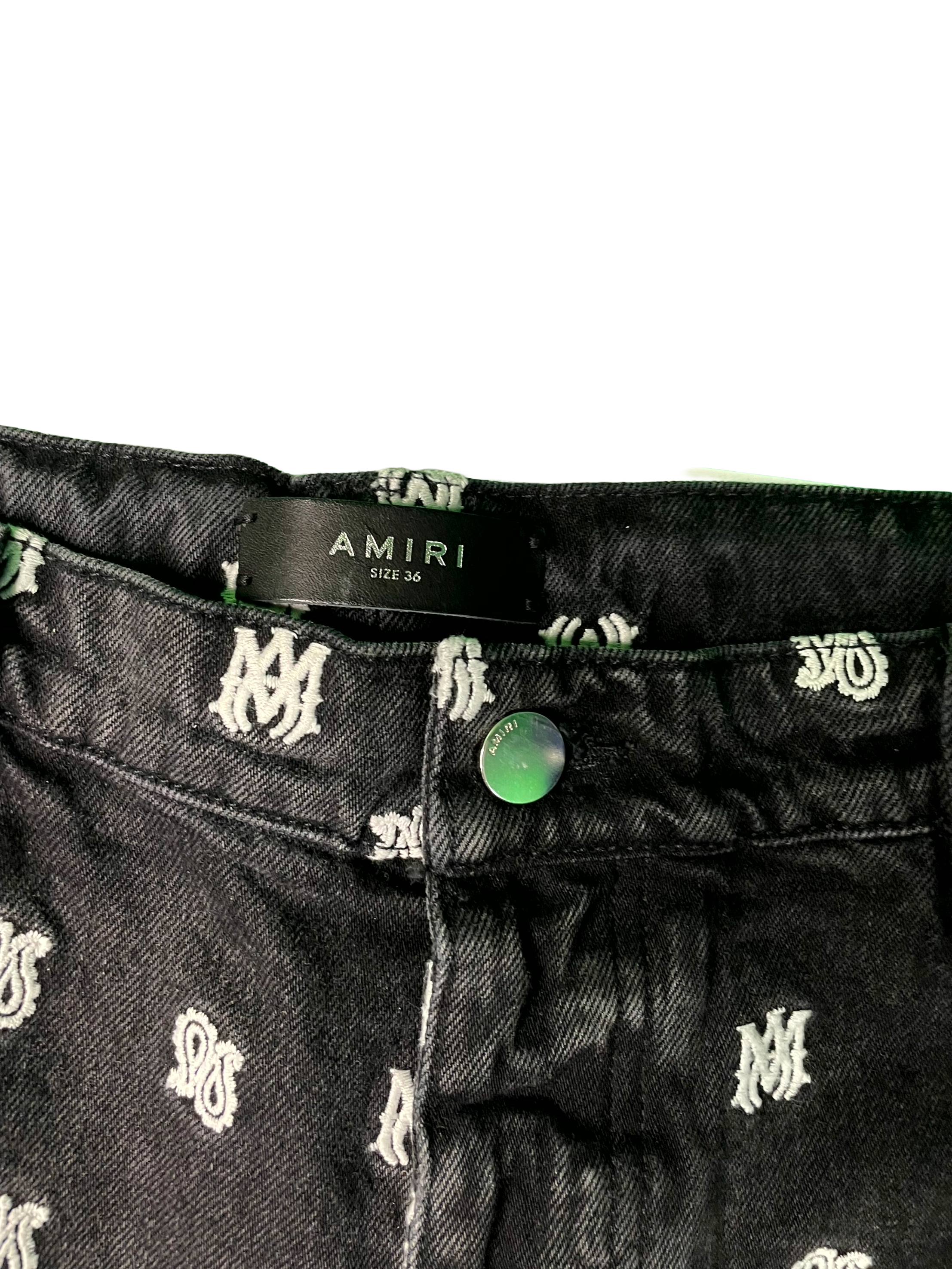 Amiri All Over Logo Thrasher Black Jeans