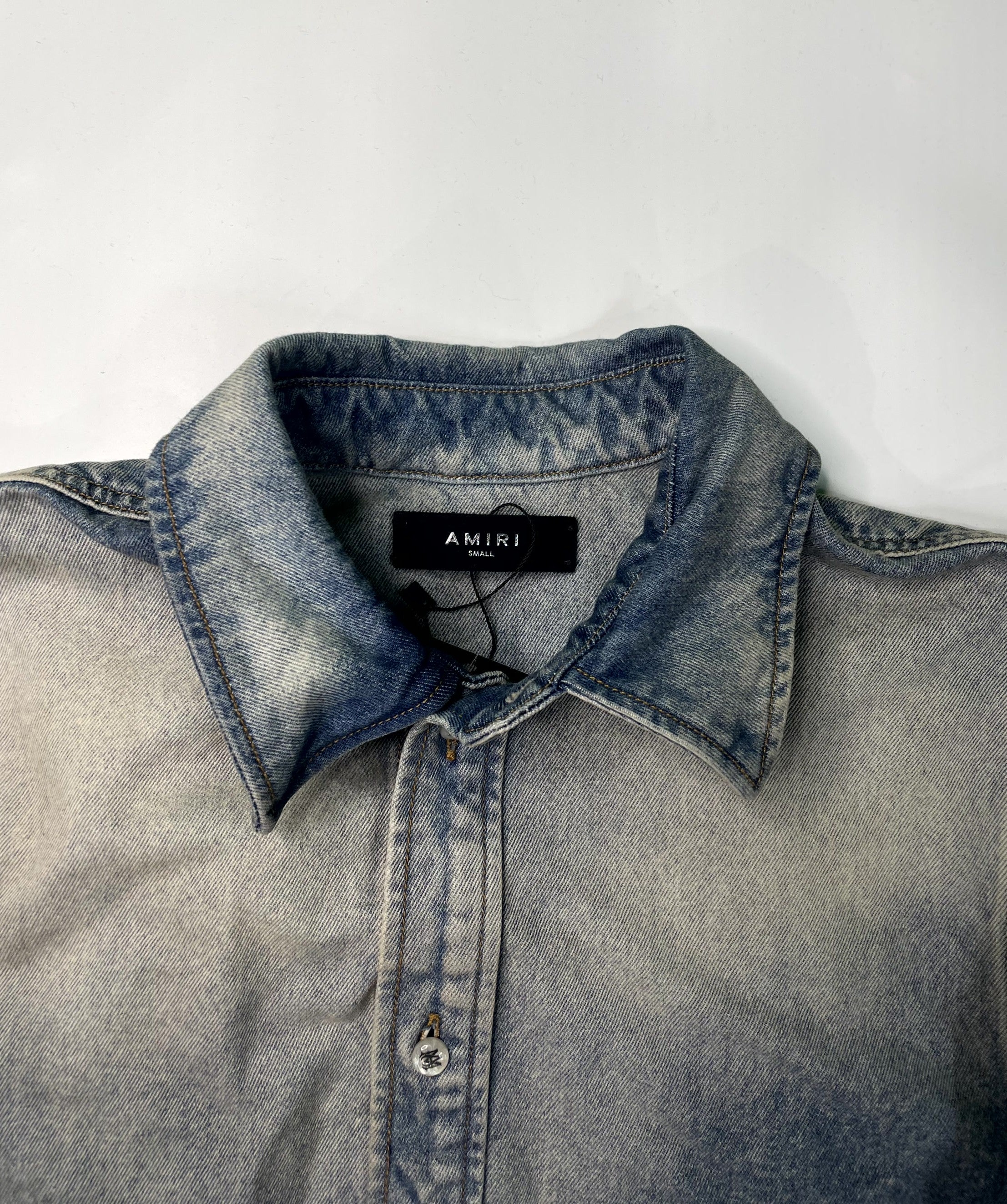 Amiri MA All Over Print Light Wash Blue Jacket