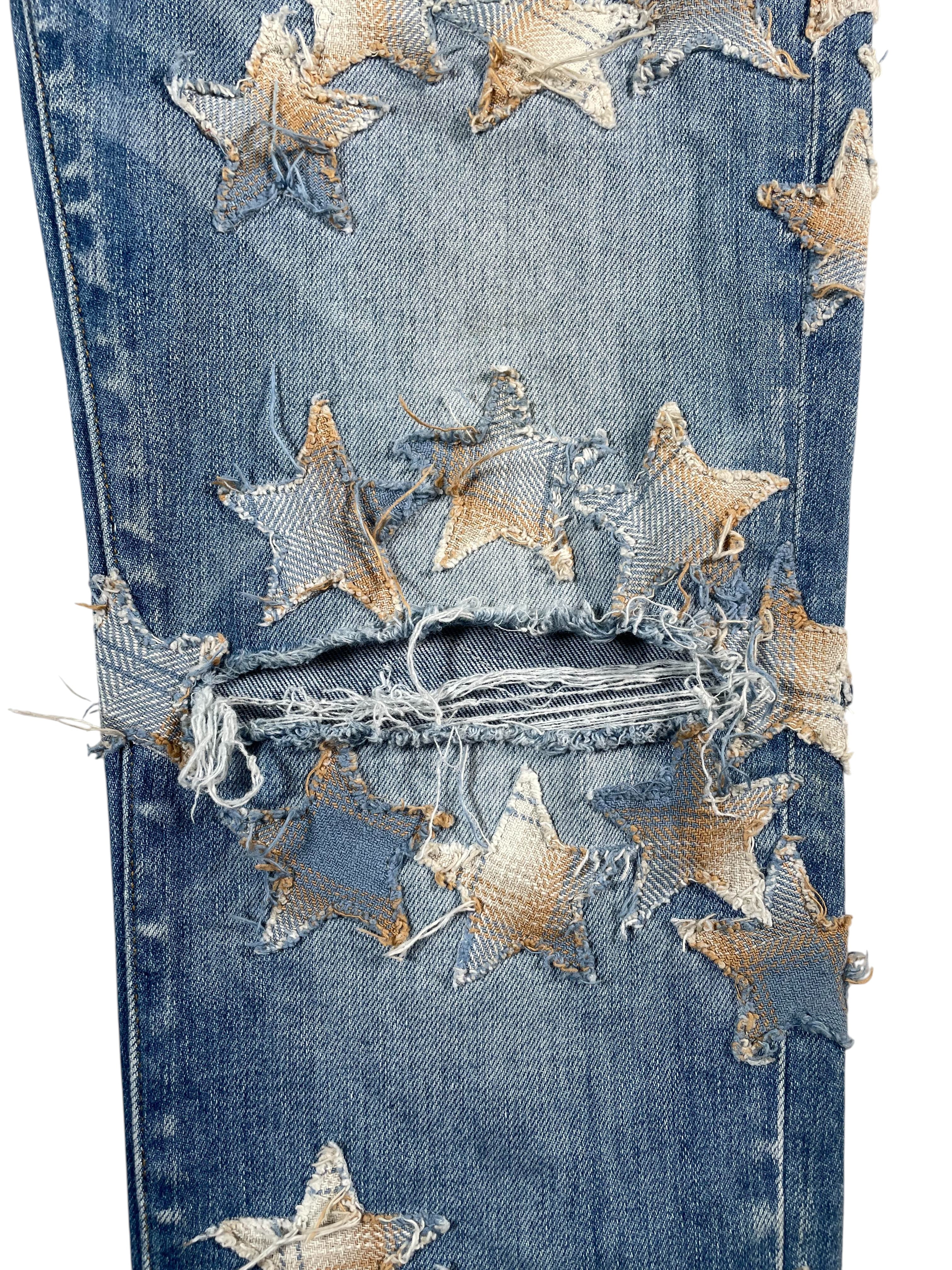 Amiri Star Chemist Flannel Light Wash Denim Jeans