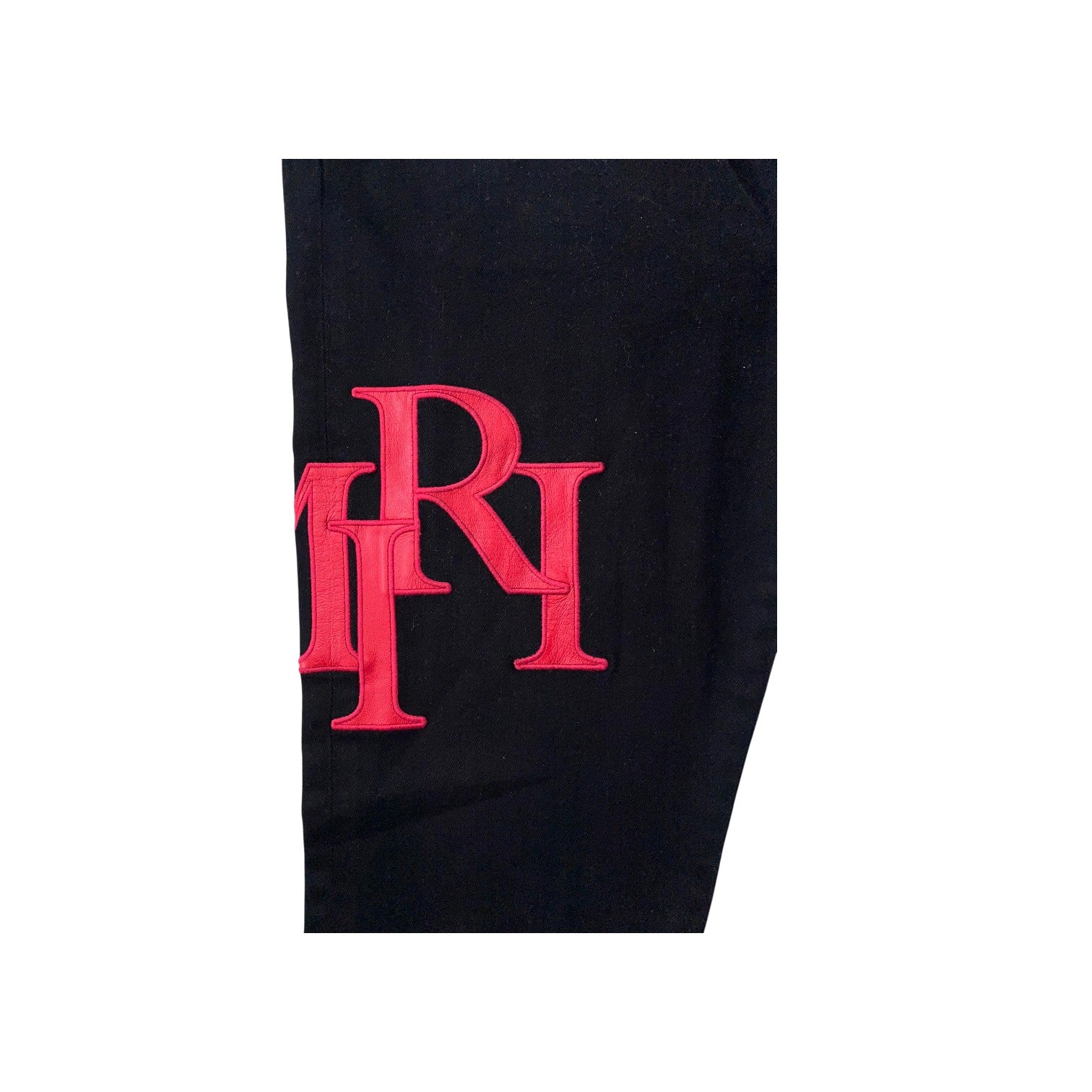 Amiri Staggered Side Logo Black & Red Jeans