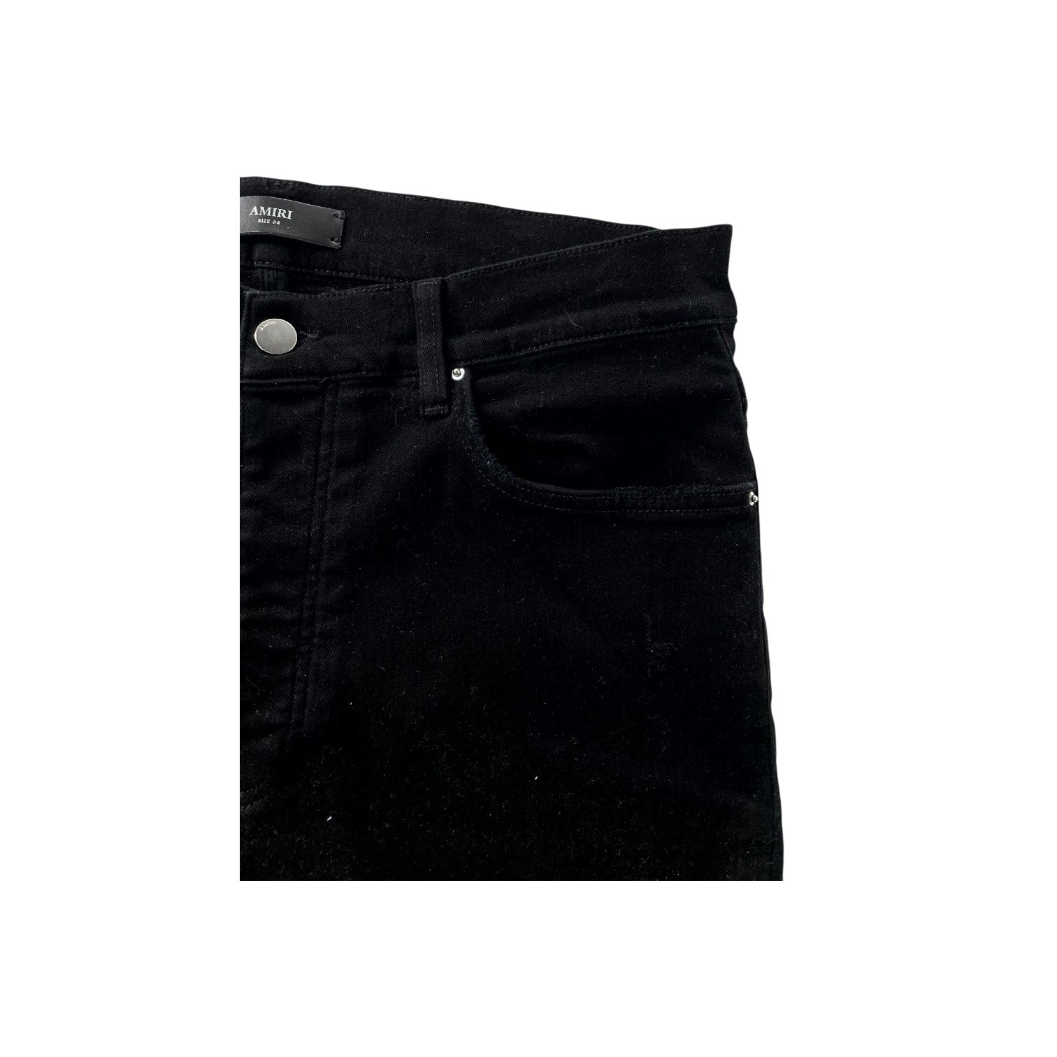 Amiri Staggered Side Logo Black & Red Jeans