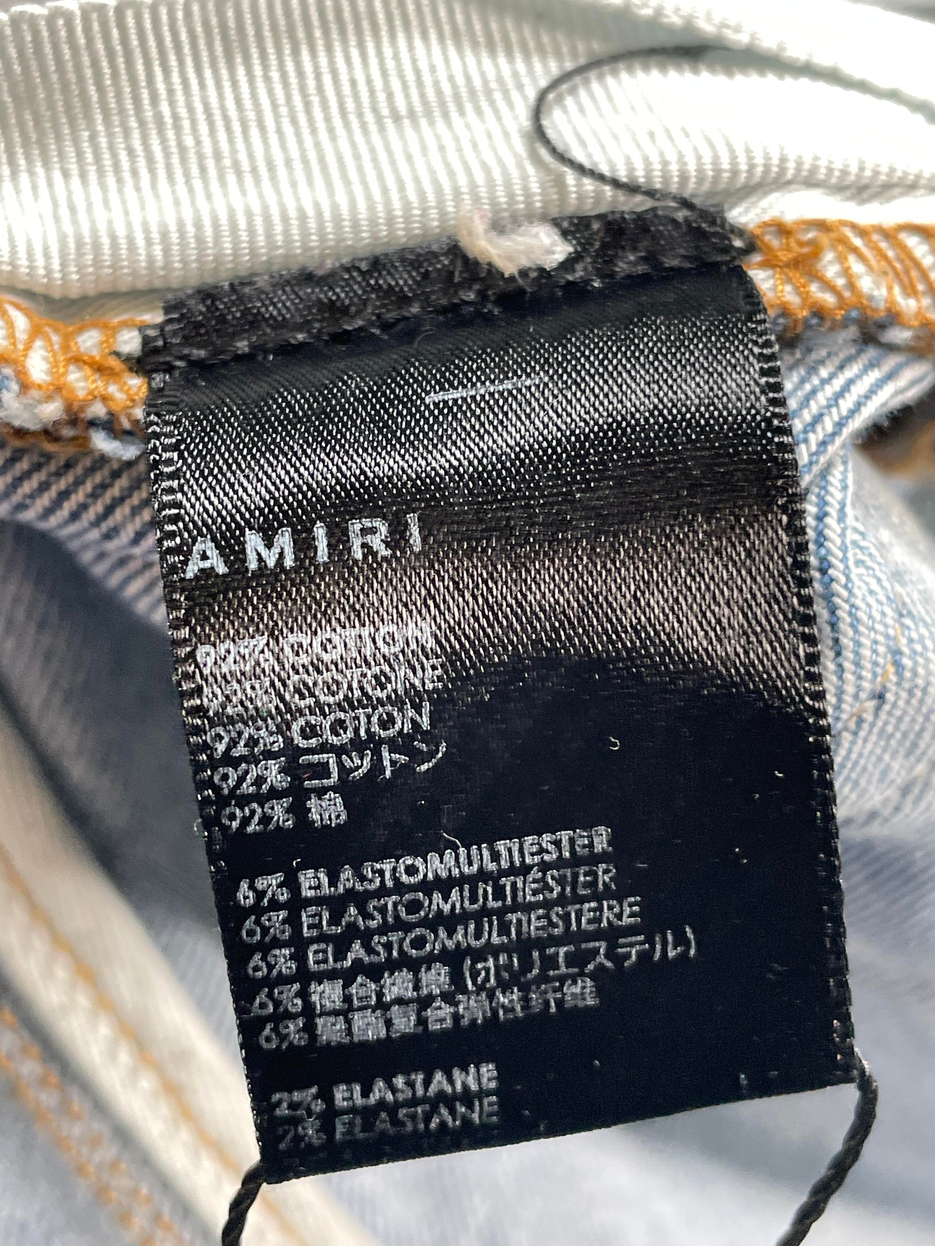 Amiri Star Chemist Flannel Light Wash Denim Jeans