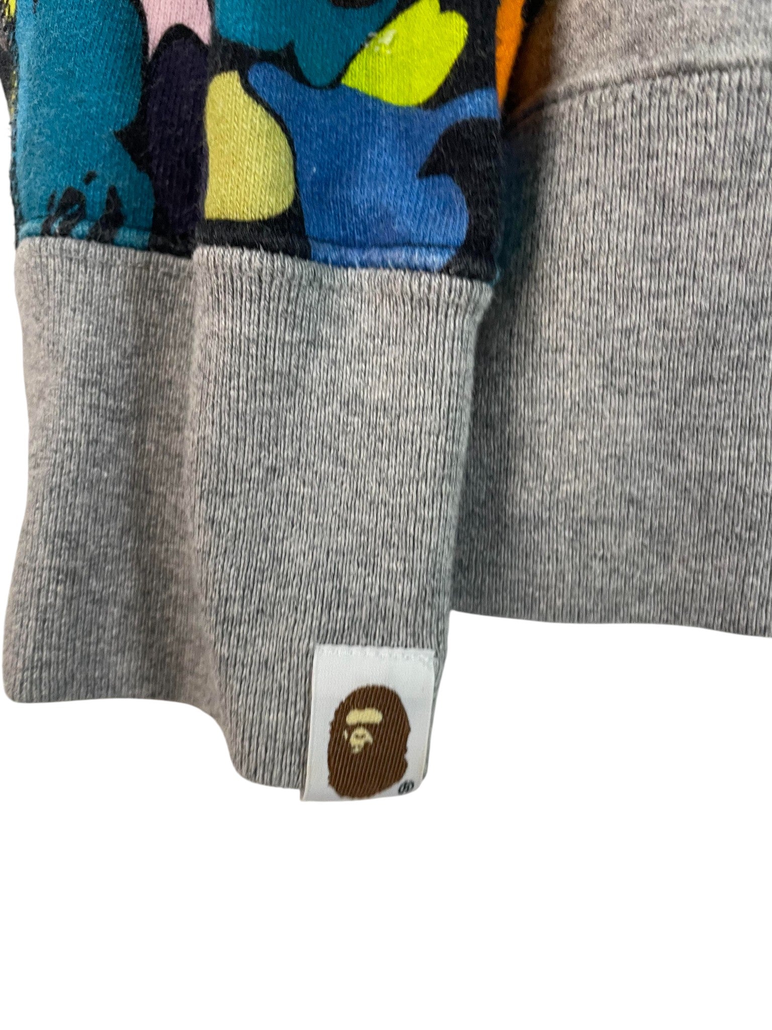 BAPE 'ABA Shark' Grey Multi Camo Zip Up Hoodie