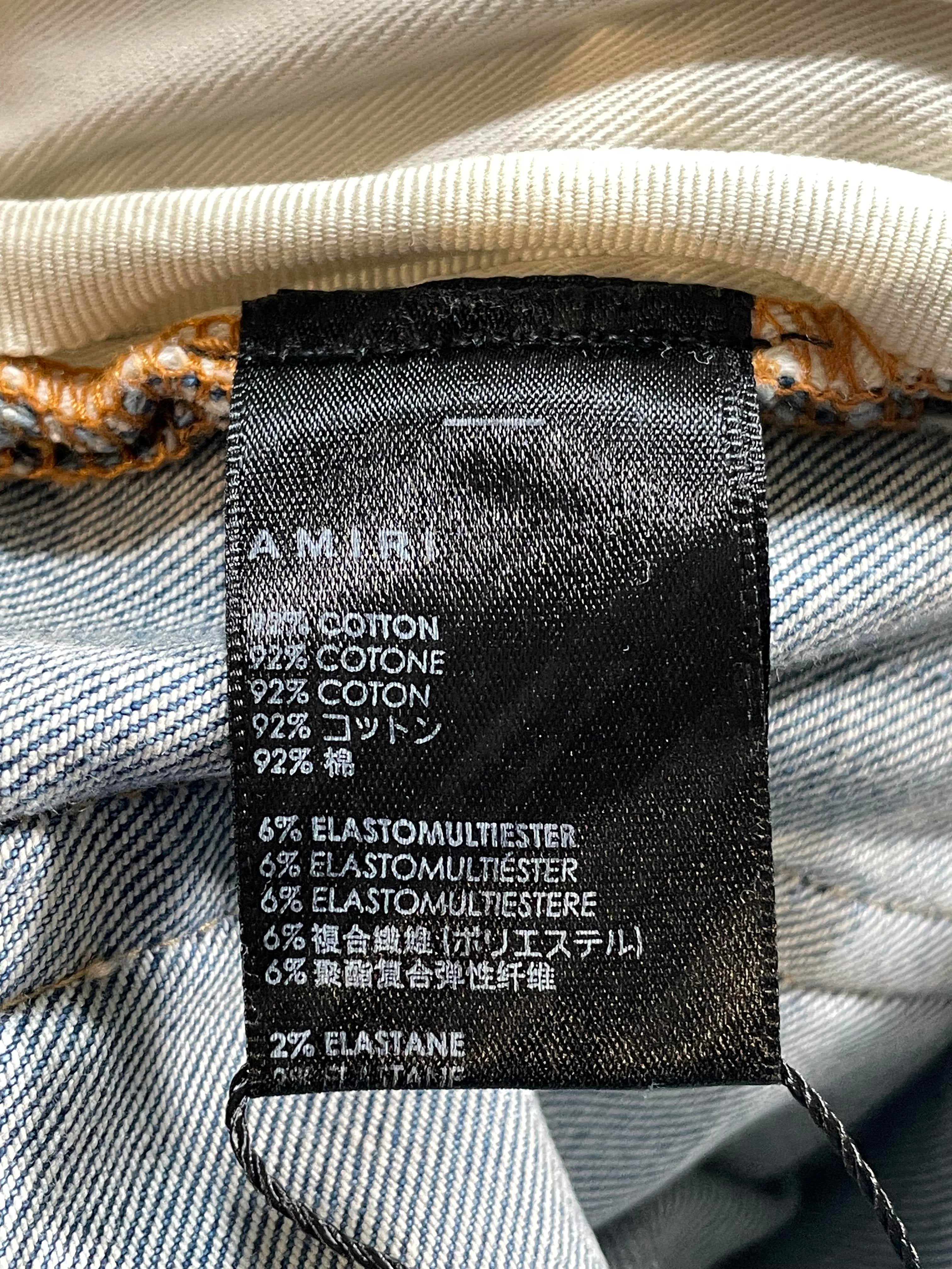 Amiri Paisley Thrasher Orange Patchwork Light Wash Jeans