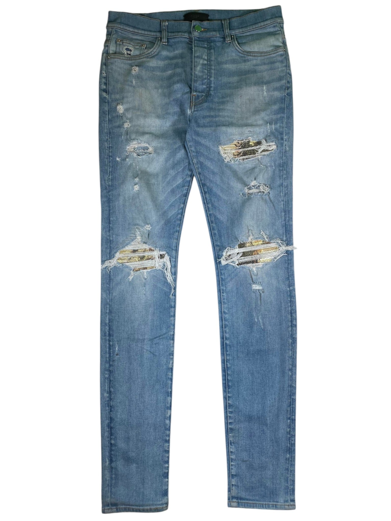 Amiri MX1 Aloha Patch Light Wash Jeans