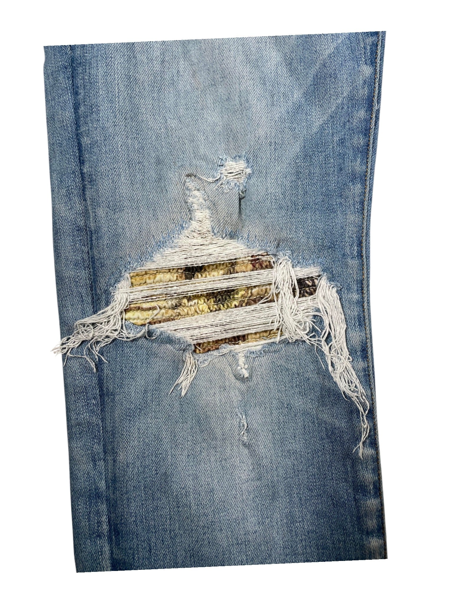 Amiri MX1 Aloha Patch Light Wash Jeans