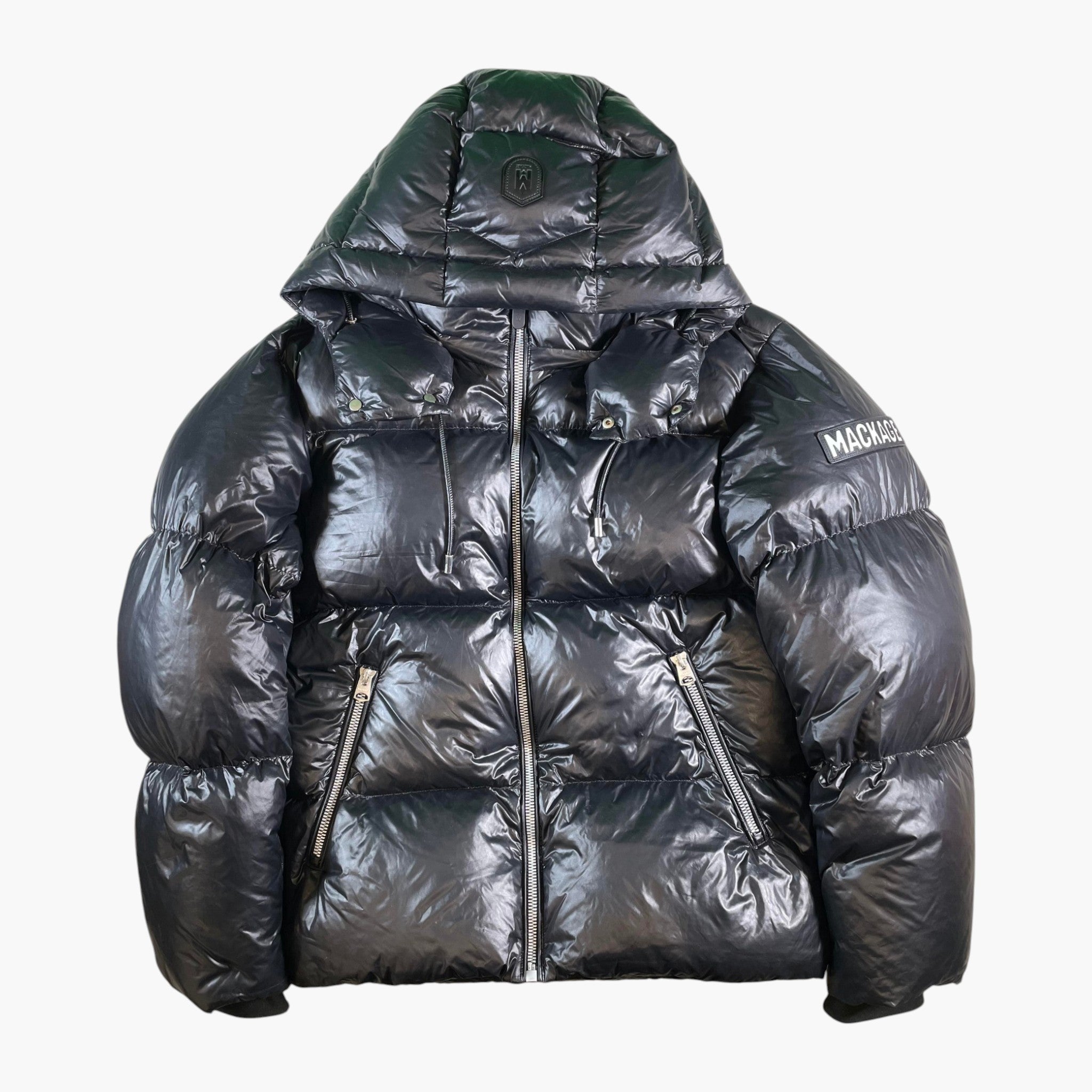 Mackage Black Sleeve Logo Puffer Jacket