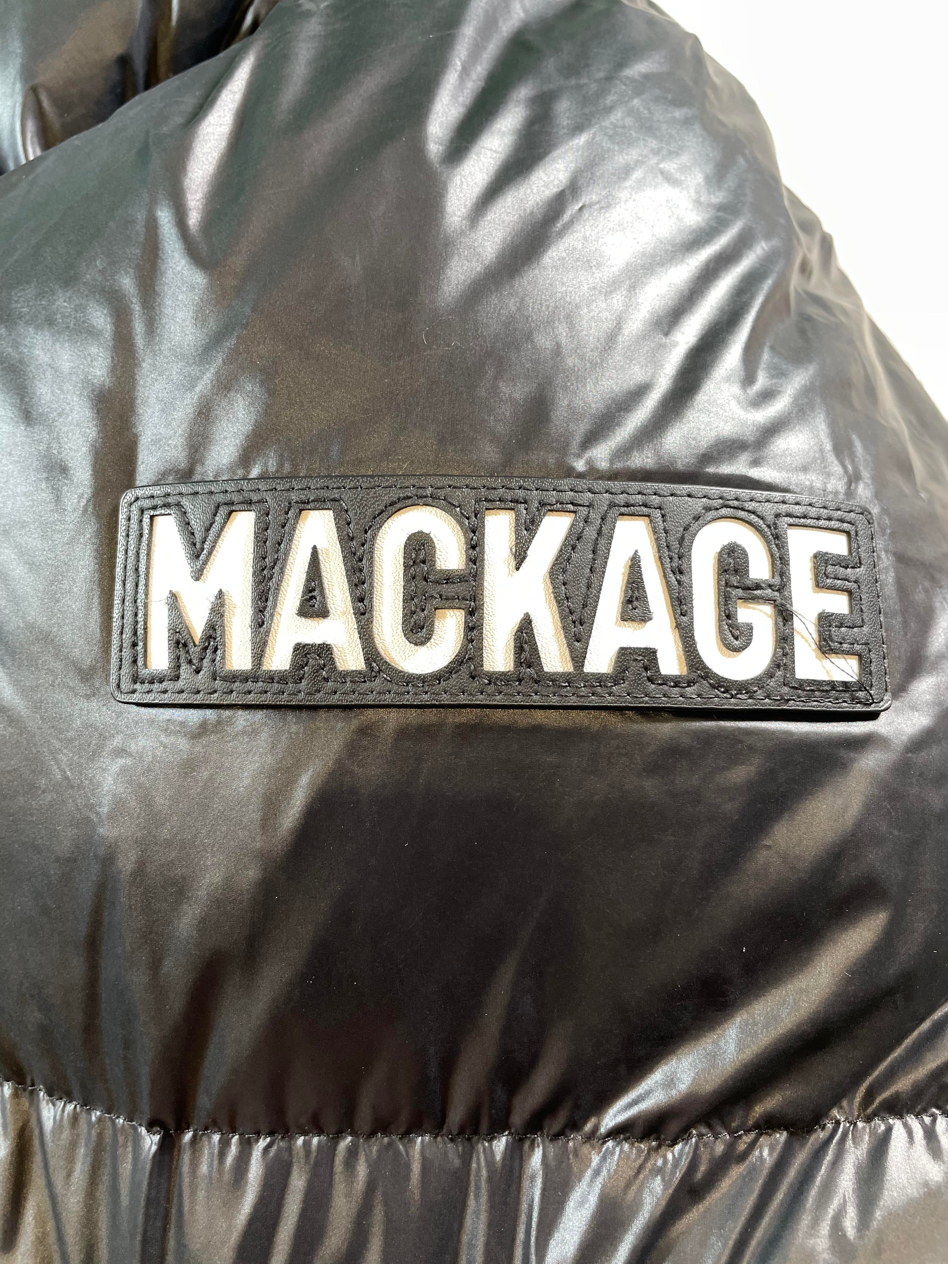 Mackage Black Sleeve Logo Puffer Jacket