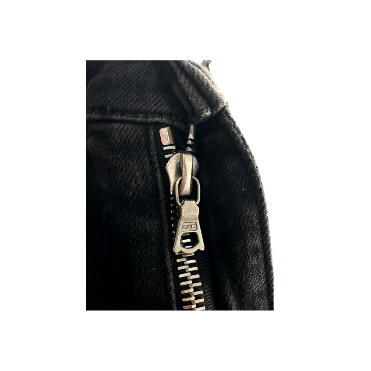 Amiri Splatter Ripped Black Wash & White Jeans