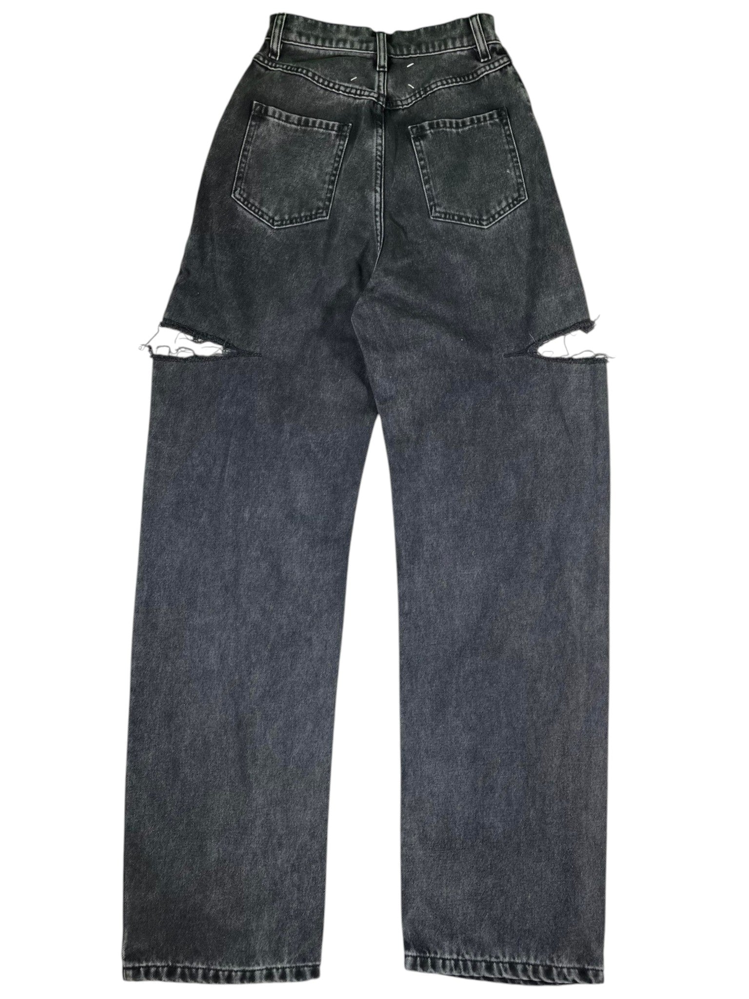 Maison Margiela Thigh Rip Black Jeans