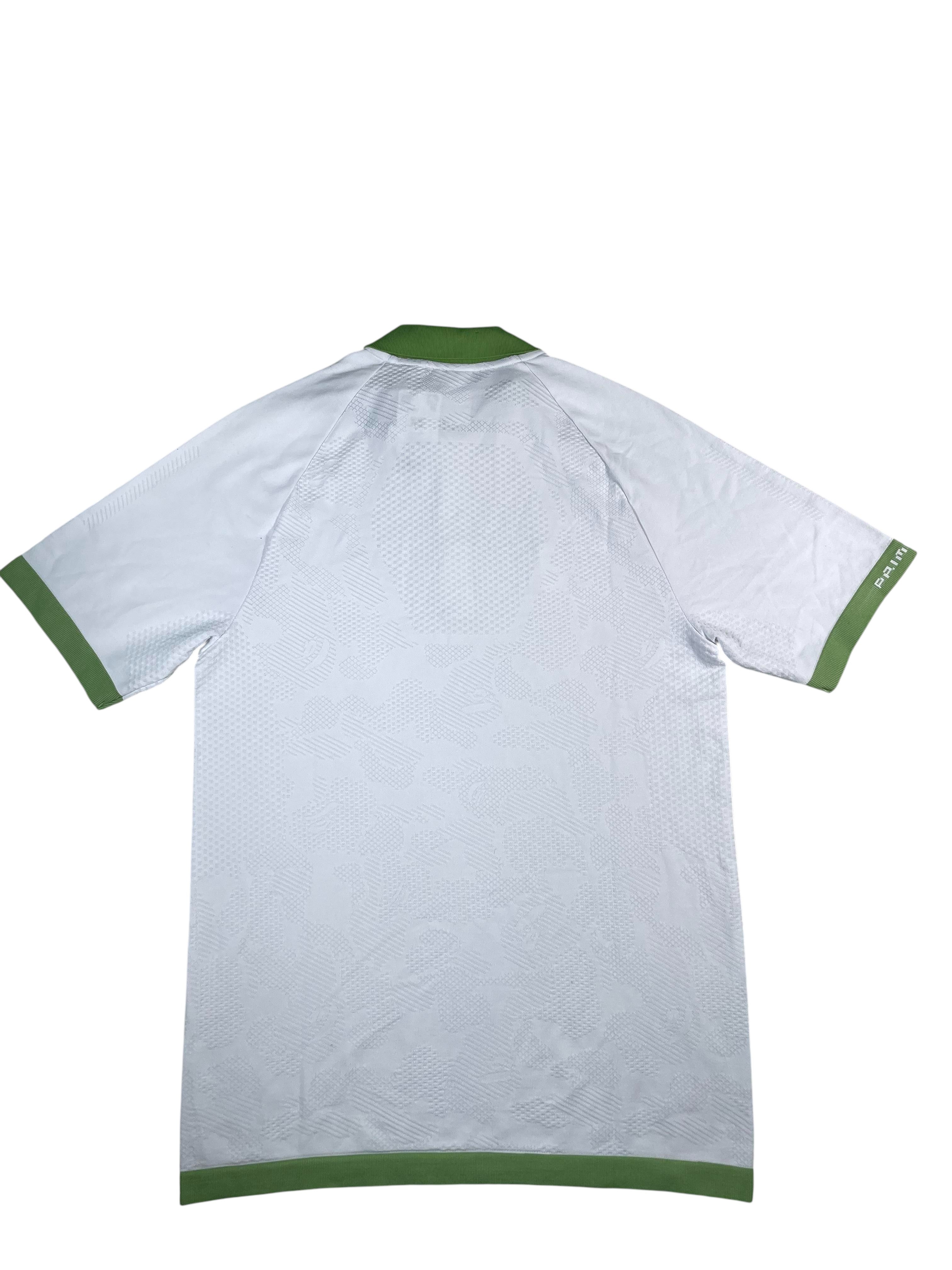 Bape Adidas White & Green Button Up Polo Shirt