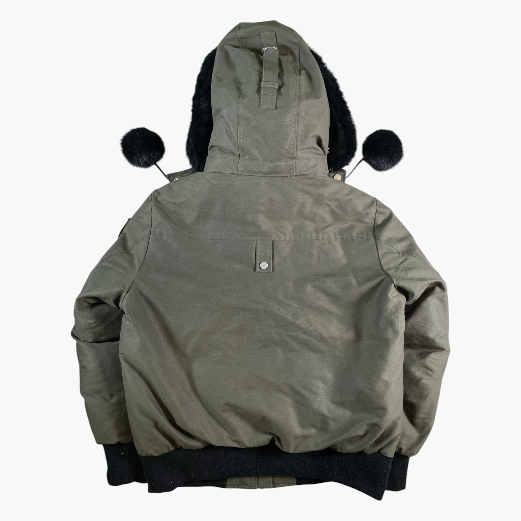 Moose Knuckles Women's Pom Pom Olive & Black Bomber Jacket