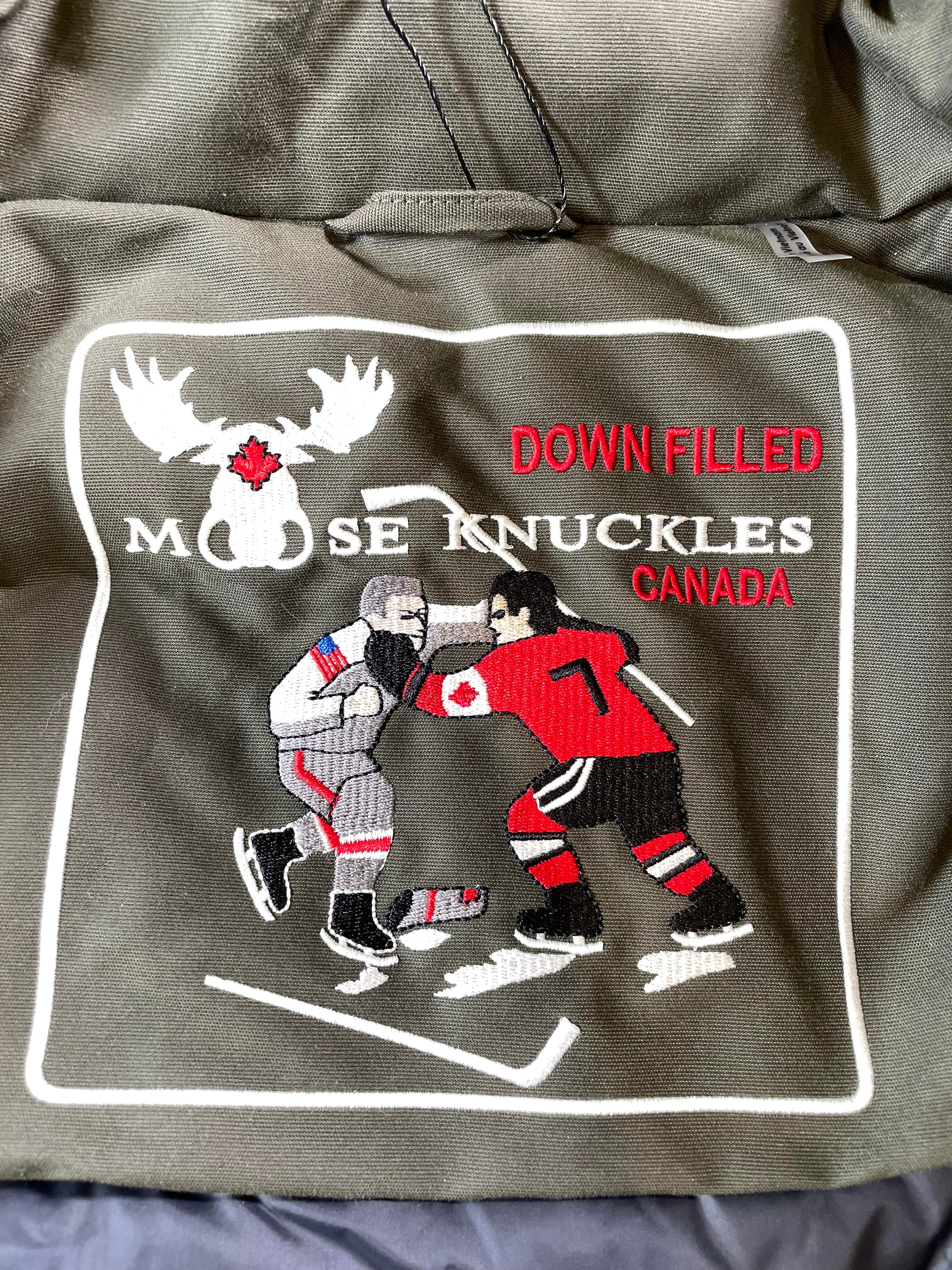 Moose Knuckles Women's Pom Pom Olive & Black Bomber Jacket