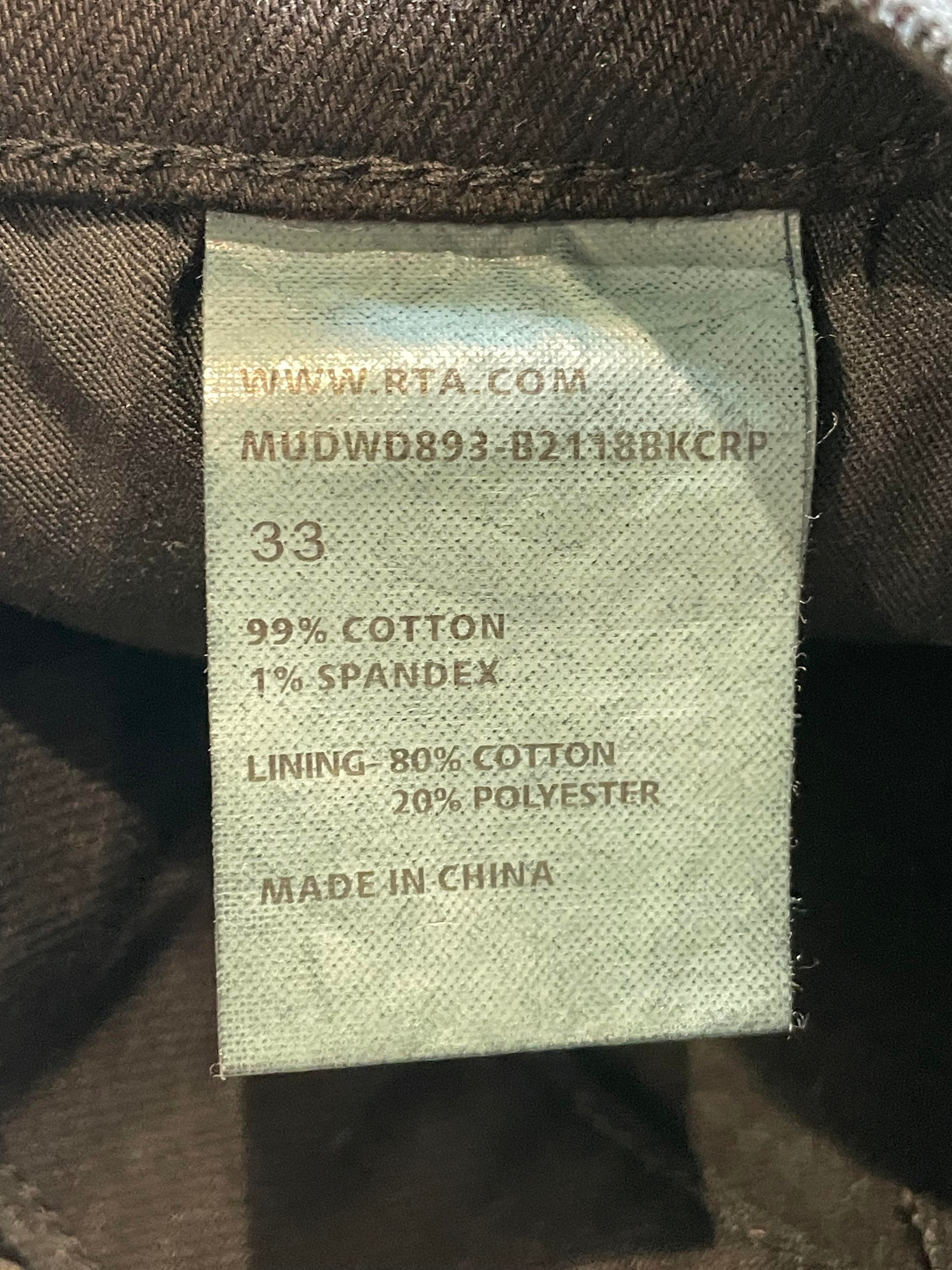 RTA Metal Pin Baggy Black Jeans