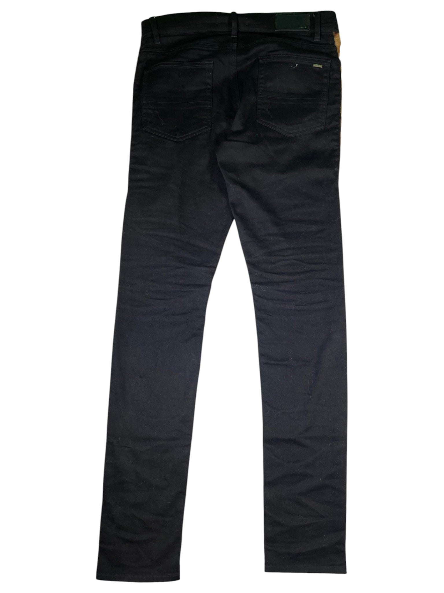Amiri Cheetah Zipper Black Jeans