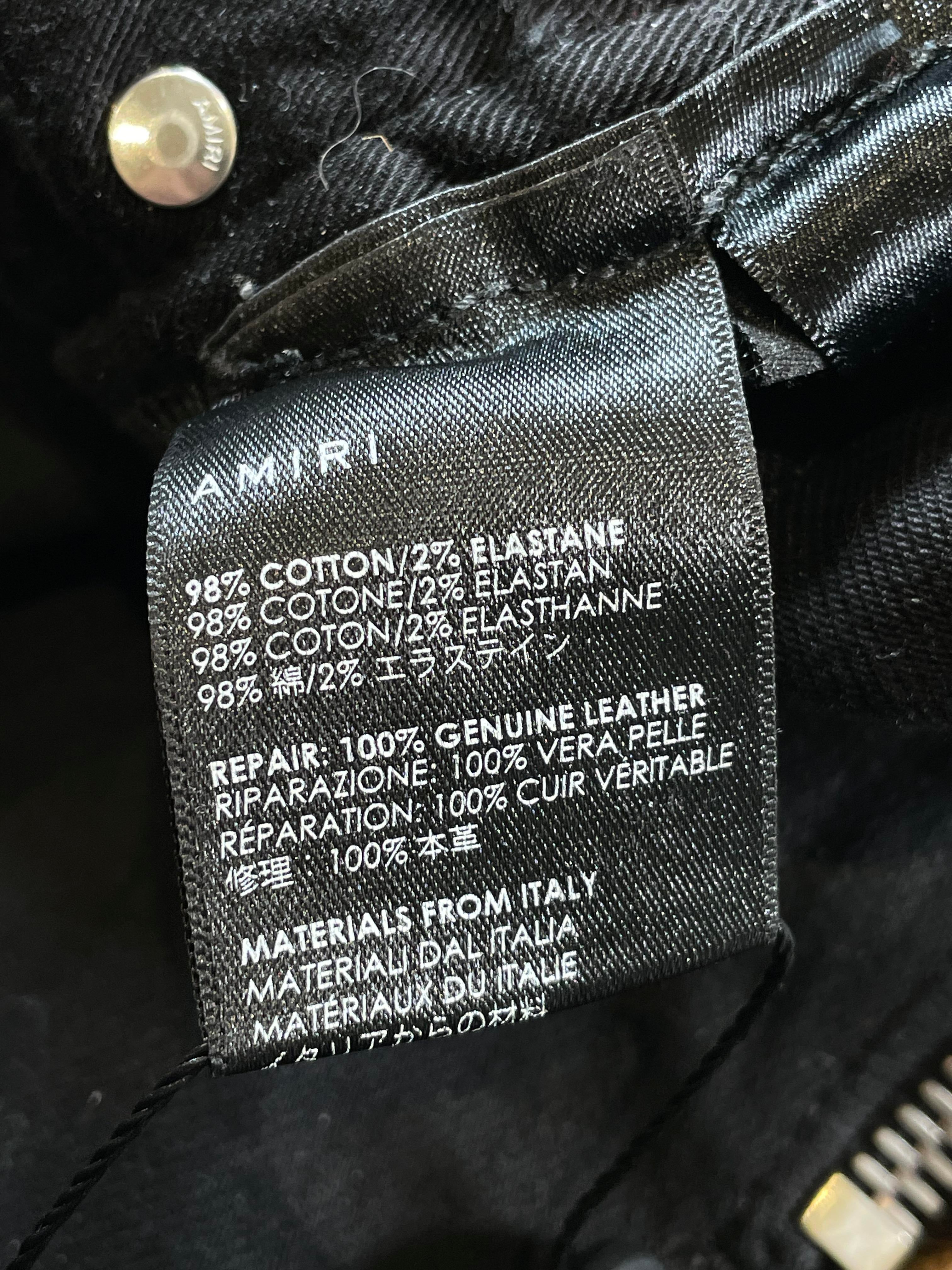 Amiri Cheetah Zipper Black Jeans